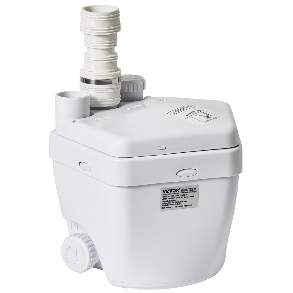 VEVOR Utility Sink Pump Laundry Sink Drain Pump System 1/3 HP 1500 GPH 18ft Head - TXSSCPSB13HP54XKZV1