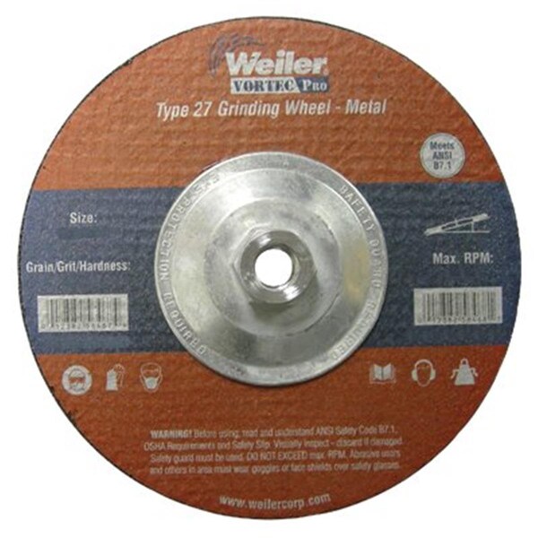 Faro 4-.50 pulg. X .25 pulg. Rueda de rectificado tipo 27 A24R .63 in.-11 A.H - LI670191