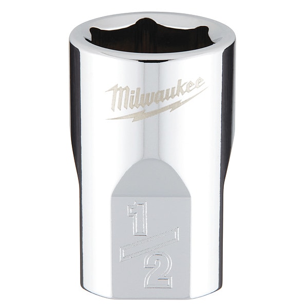 Llave de vaso Milwaukee Tool de 3/8 pulgadas en es_MX. Drive 1/2 pulgadas en SAE 6 puntos con CUATRO Lados PLANOS - 45-34-9064