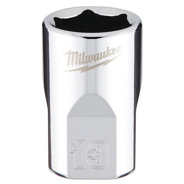 Llave de vaso métrica de 13mm con 6 puntas de 3/8 pulg. de Milwaukee Tool con CUATRO Lados PLANOS - 45-34-9083.