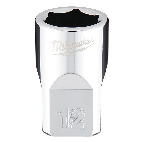 Llave de vaso métrica de 12mm de 6 puntos de Milwaukee Tool con CUATRO LADOS planos - 45-34-9082