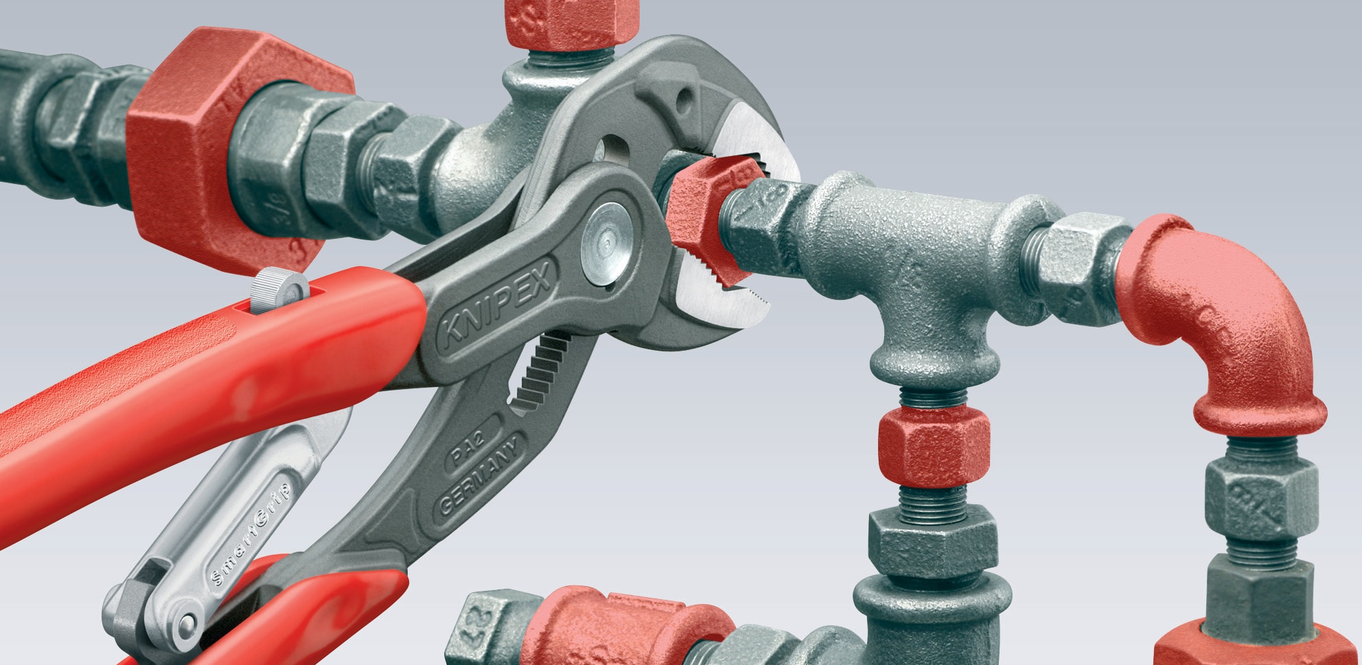 KNIPEX Pinzas de lengüeta y ranura SmartGrip ajustables automáticamente de bomba de agua de 10 pulgadas - 85 01 250 SBA