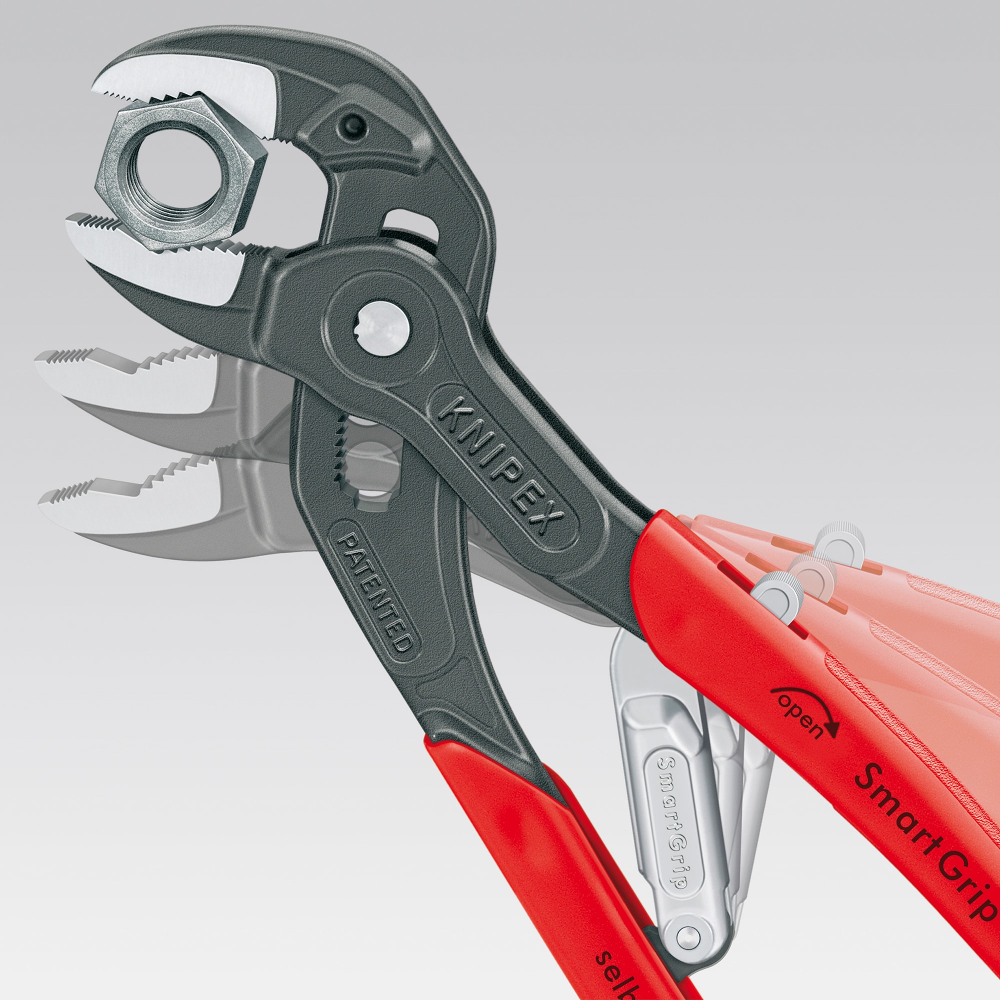 KNIPEX Pinzas de lengüeta y ranura SmartGrip ajustables automáticamente de bomba de agua de 10 pulgadas - 85 01 250 SBA
