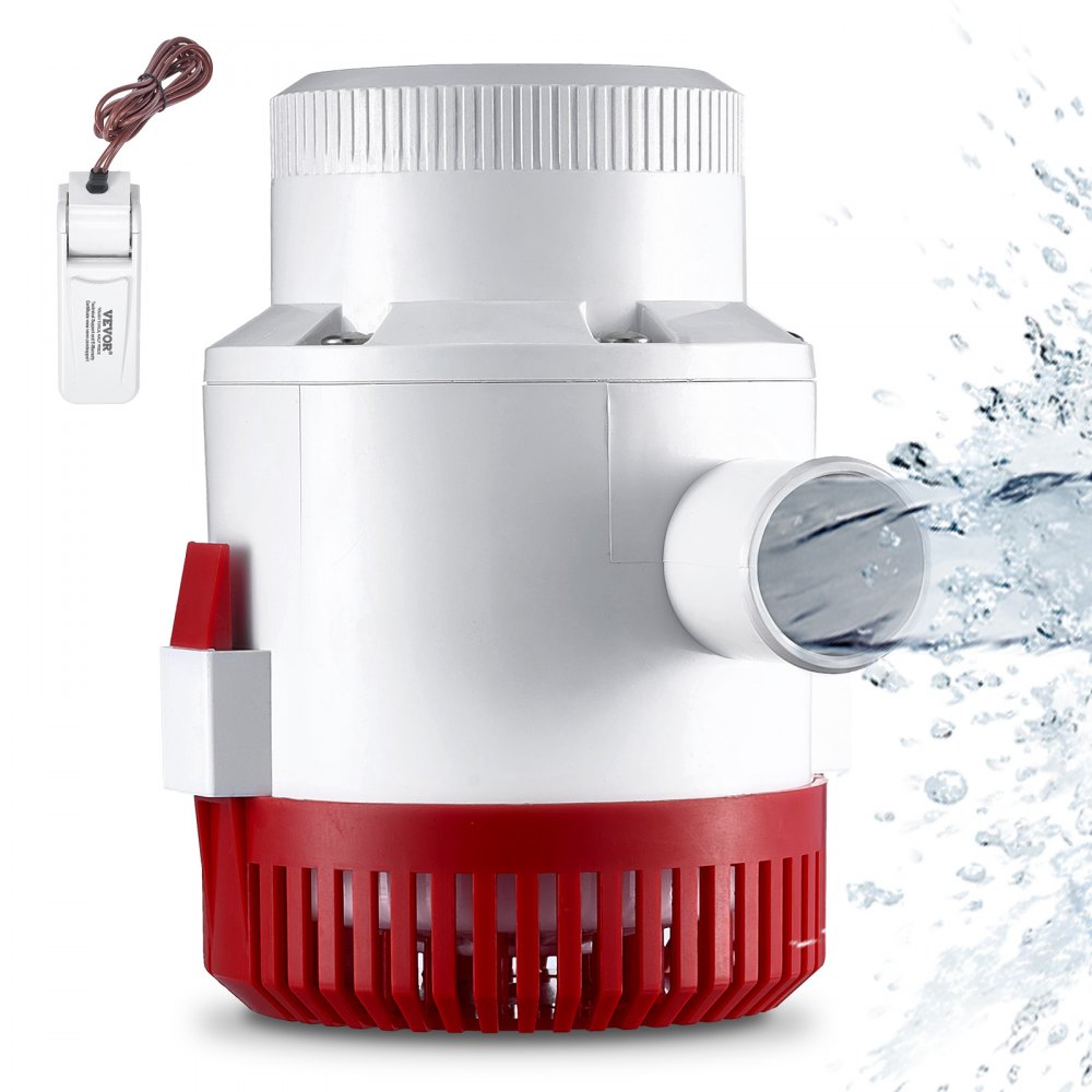 VEVOR Bilge Pump, 3000GPH 12V Automatic Submersible Boat Bilge Water Pump with Float Switch, 1.6" Outlet Diameter, Small Boat Bilge Pump, Marine Electric Bilge Pump for Boats, Ponds, Pools, Basements - CDB3700GPH00T37E4V9