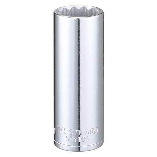 Llave de vaso métrica de triple cuadro de 17 mm, de 3/8 pulgadas de accionamiento hacia el oeste, 12 puntos - 53YT95