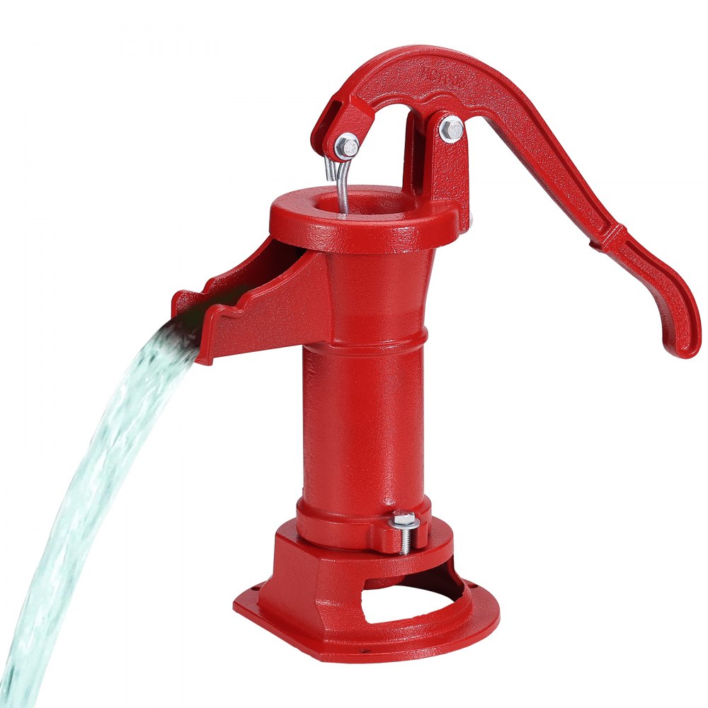 VEVOR Antique Well Hand Pitcher Pump, 25 ft Maximum Lift, Cast Iron Manual Hand Water Pump with Ergonomic Handle G1-5/8" Easy Installation, Old Fashioned for Outdoor Home Yard Garden Pond Farm, Red - SDSBHS6MW000AWM3FV0