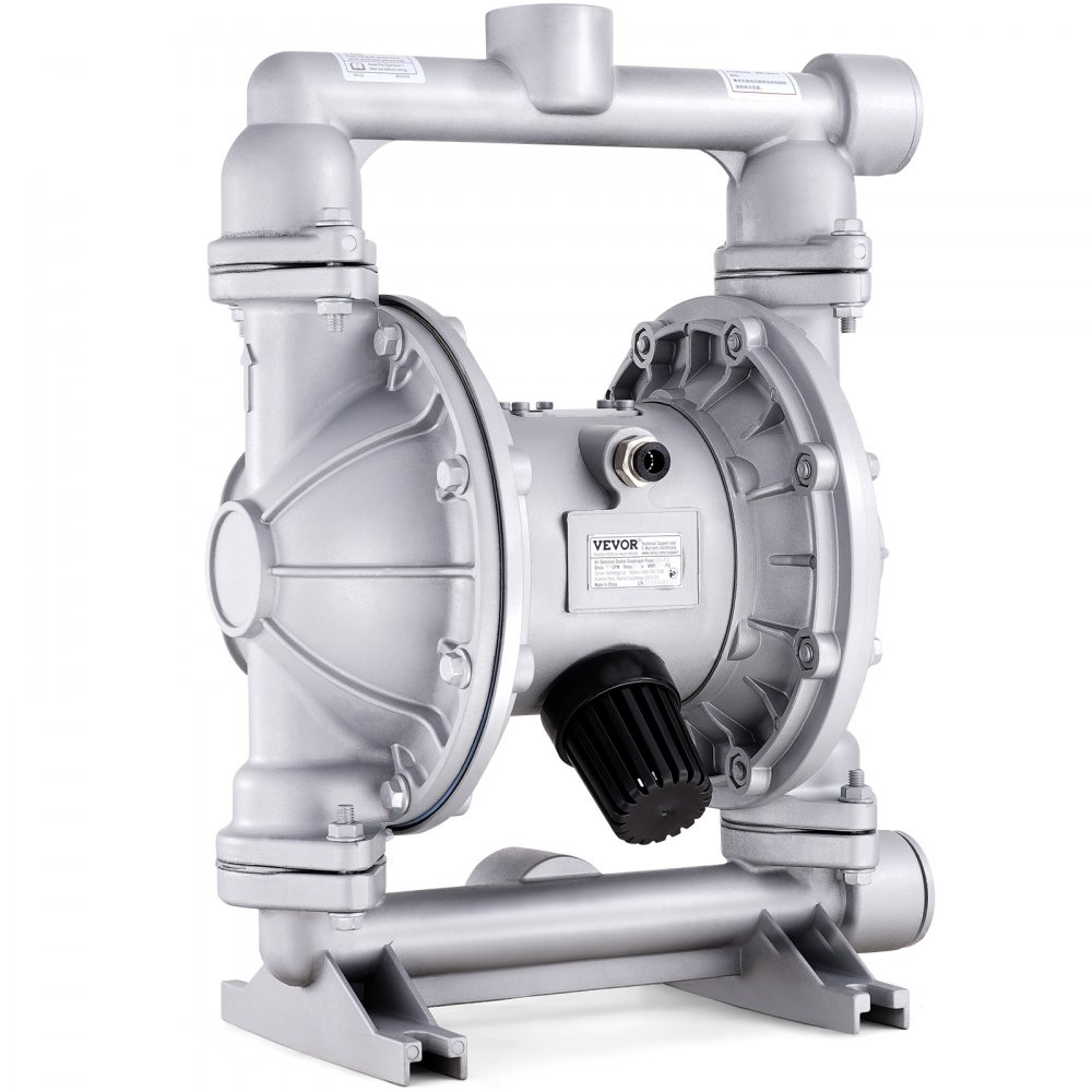 VEVOR Air Operated Double Diaphragm Pump, 44GPM, Max 115PSI Air Waste Oil Pneumatic Transfer Pump with 2 Extra Diaphragms, 1-1/2 inch Inlet & Outlet Aluminum Alloy Diaphragm Pump for Diesel Grease Oil - QDSQGMBLHJ15NT76JV0