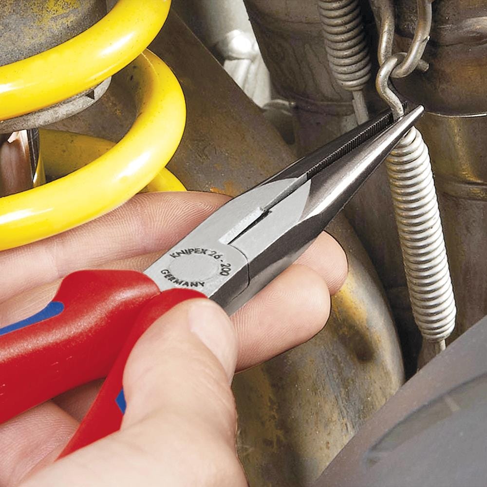 KNIPEX Alicate de punta estrecha de 8 pulgadas con mango Comfort Grip - 26 12 200 SBA