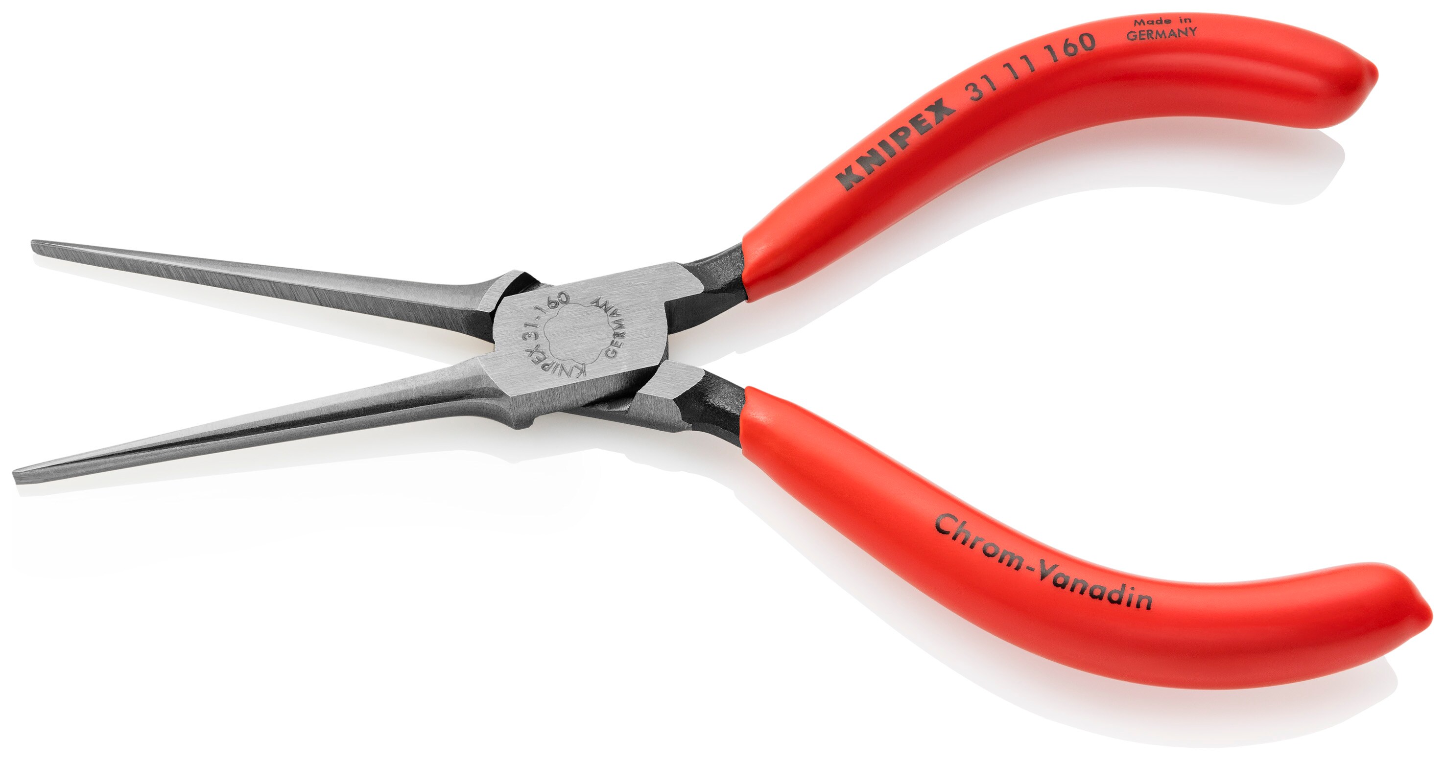 KNIPEX Alicate de punta larga roja KNIPEX 6.4 pulgadas Alicate de precisión para automóviles con mordazas extra largas - 31 11 160