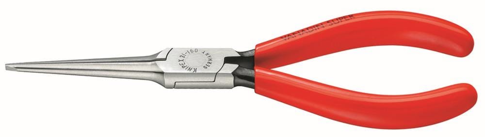 KNIPEX Alicate de punta larga roja KNIPEX 6.4 pulgadas Alicate de precisión para automóviles con mordazas extra largas - 31 11 160