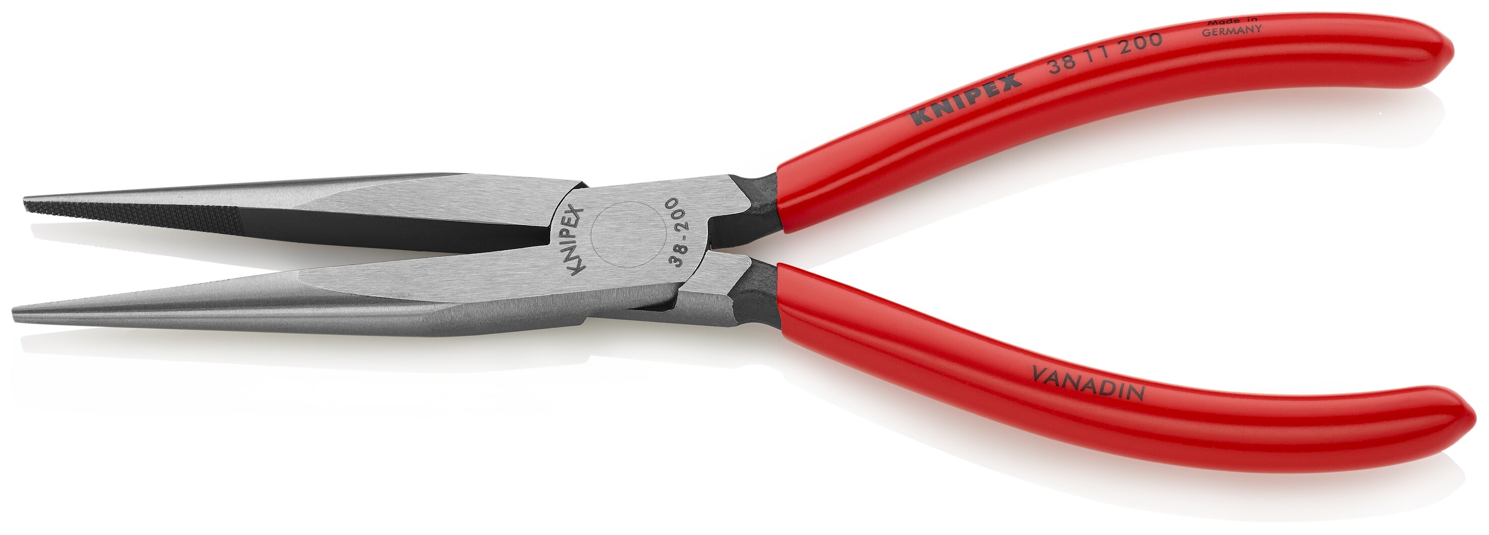 Pinzas de punta fina KNIPEX de 7.9 pulgadas con mango recubierto para aplicaciones automotrices - 38 11 200