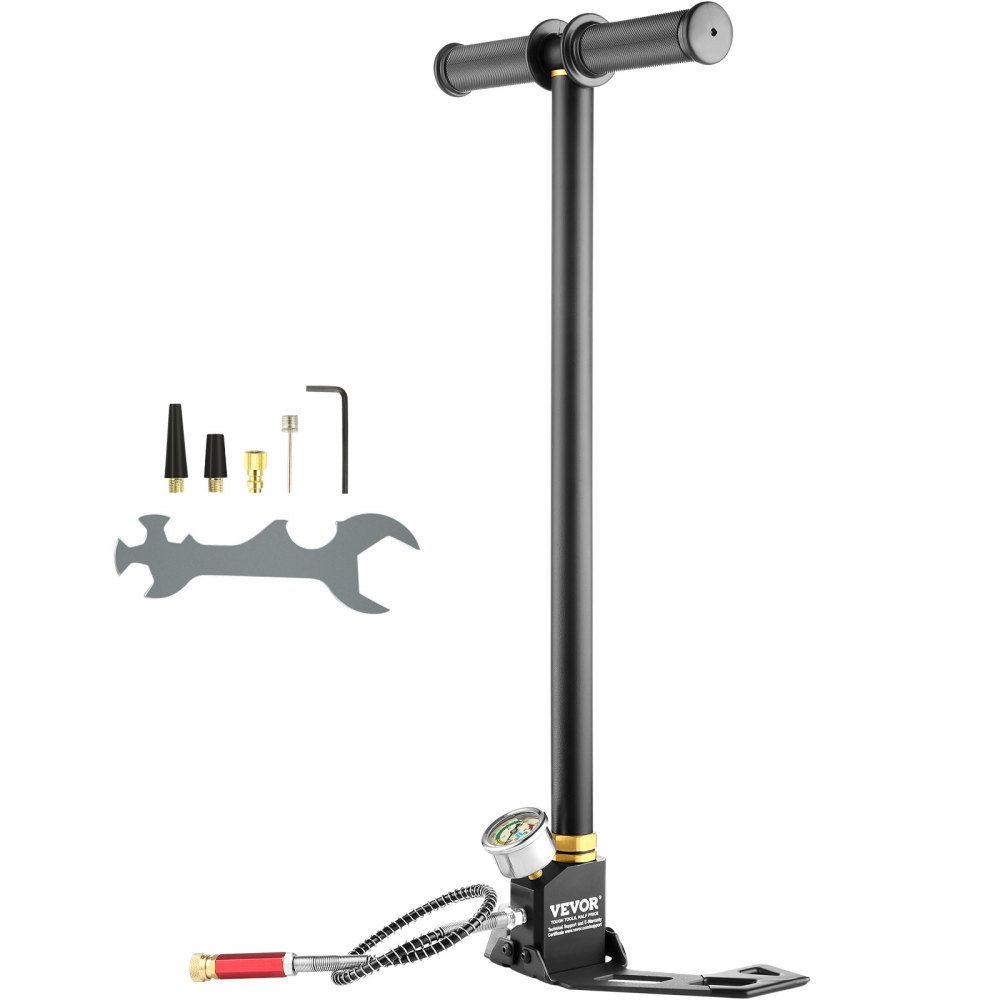 VEVOR High Pressure Hand Pump 3 Stage Airgun PCP Pump 4500PSI Stirrup Pump Air Rifle Filling Stirrup Pump(30MPA) - QQCQBXK0000000001V0