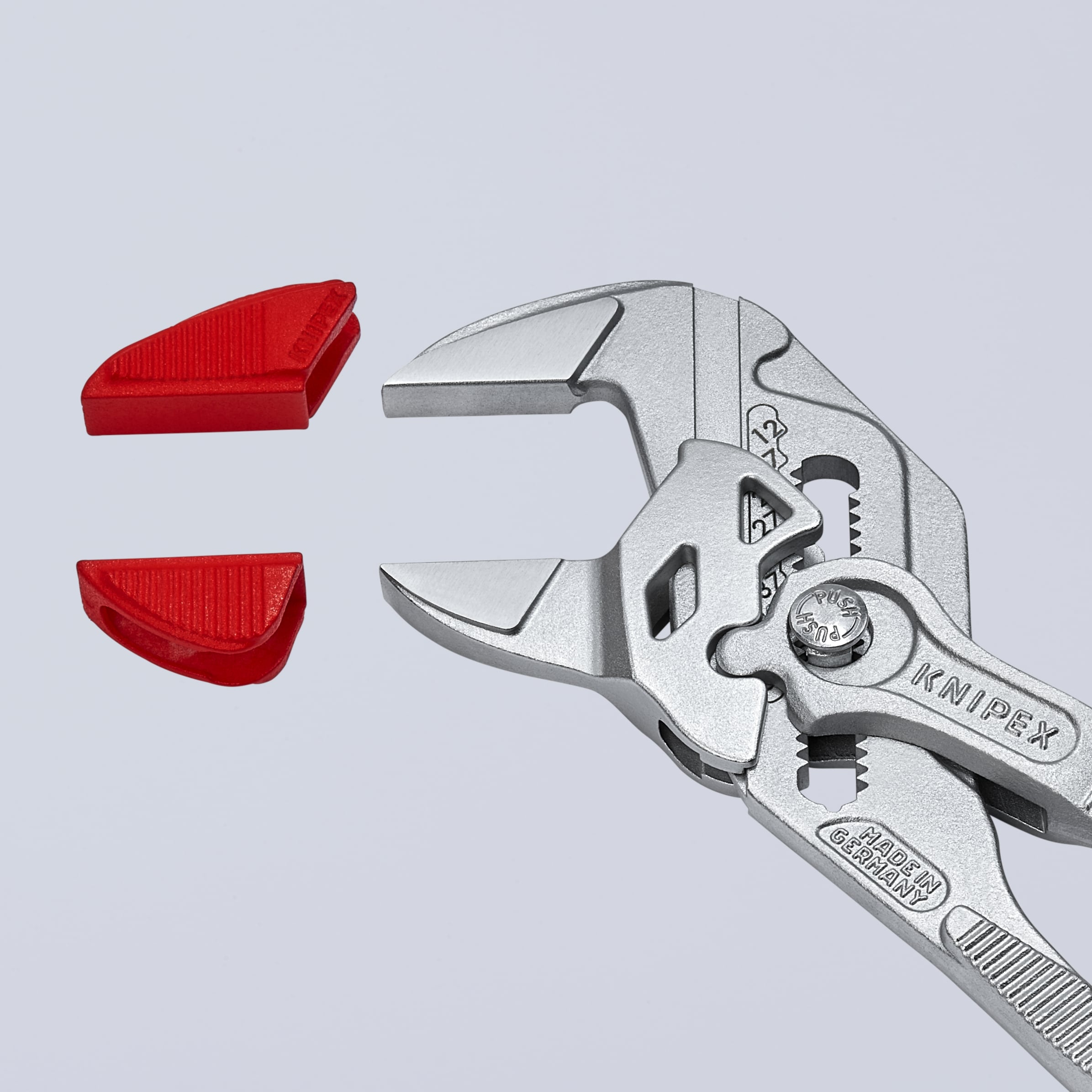 KNIPEX Llave alicates roja de 10 pulgadas - Construcción de plástico - Fácil instalación con enganche - Paquete de 3 pares - 86 09 250 V01