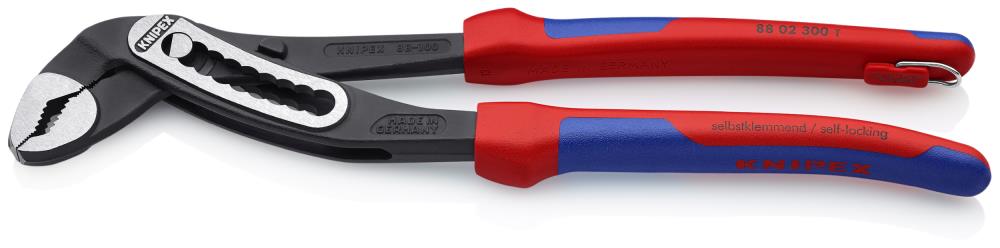 KNIPEX Alicates de junta deslizante rojos de 12.05 pulgadas para plomería - 30% más capacidad de agarre, autoajustables, protector de pellizcos - 88 02 300 T BKA