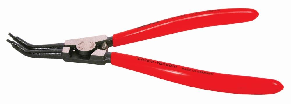 KNIPEX Alicate para Anillos de Seguridad Rojo de 8.35 pulgadas para Aplicaciones Automotrices - Enclavijador Externo, Puntas Anguladas de 45 Grados, Puntas Sólidas Antideslizantes - 46 31 A32