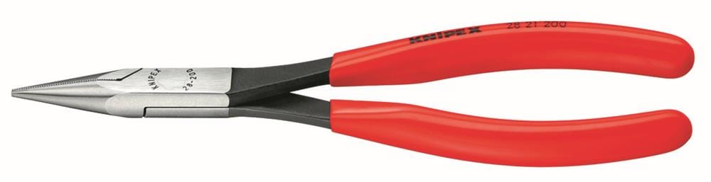 KNIPEX Pinzas de punta fina rojas de 7.9 pulgadas con mango inmerso para automóviles, con agarre dentado - 28 21 200