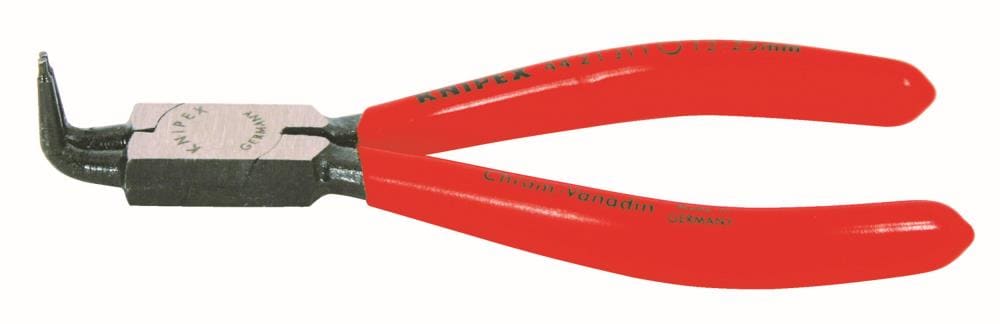 KNIPEX Pinzas para anillos de seguridad con mango rojo sumergido 5 pulgadas, con puntas anguladas a 90 grados - 44 21 J11
