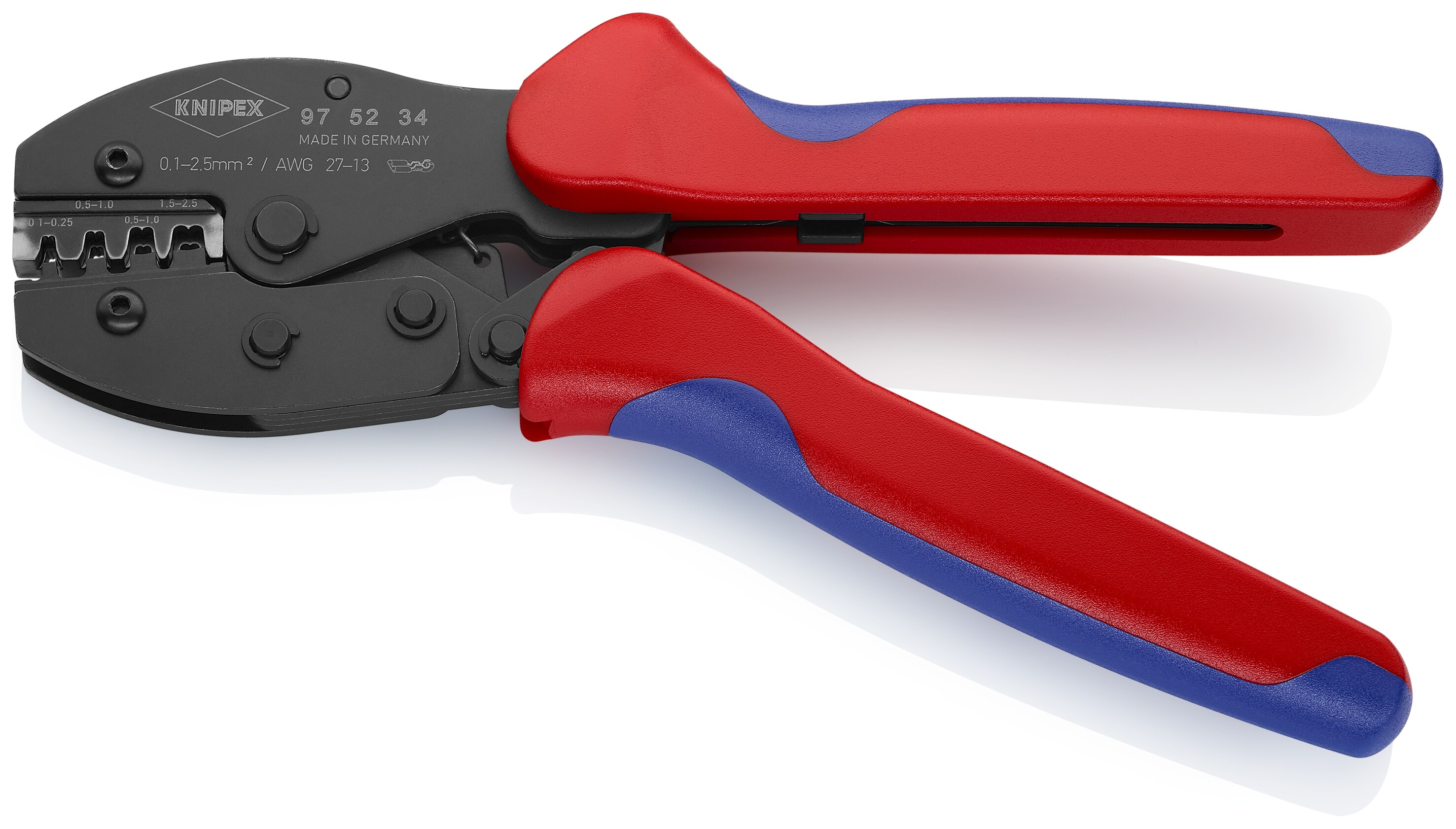 Pinzas de prensado KNIPEX Grip Comfort 8.6 pulgadas de acero cromo vanadio rojo - 97 52 34