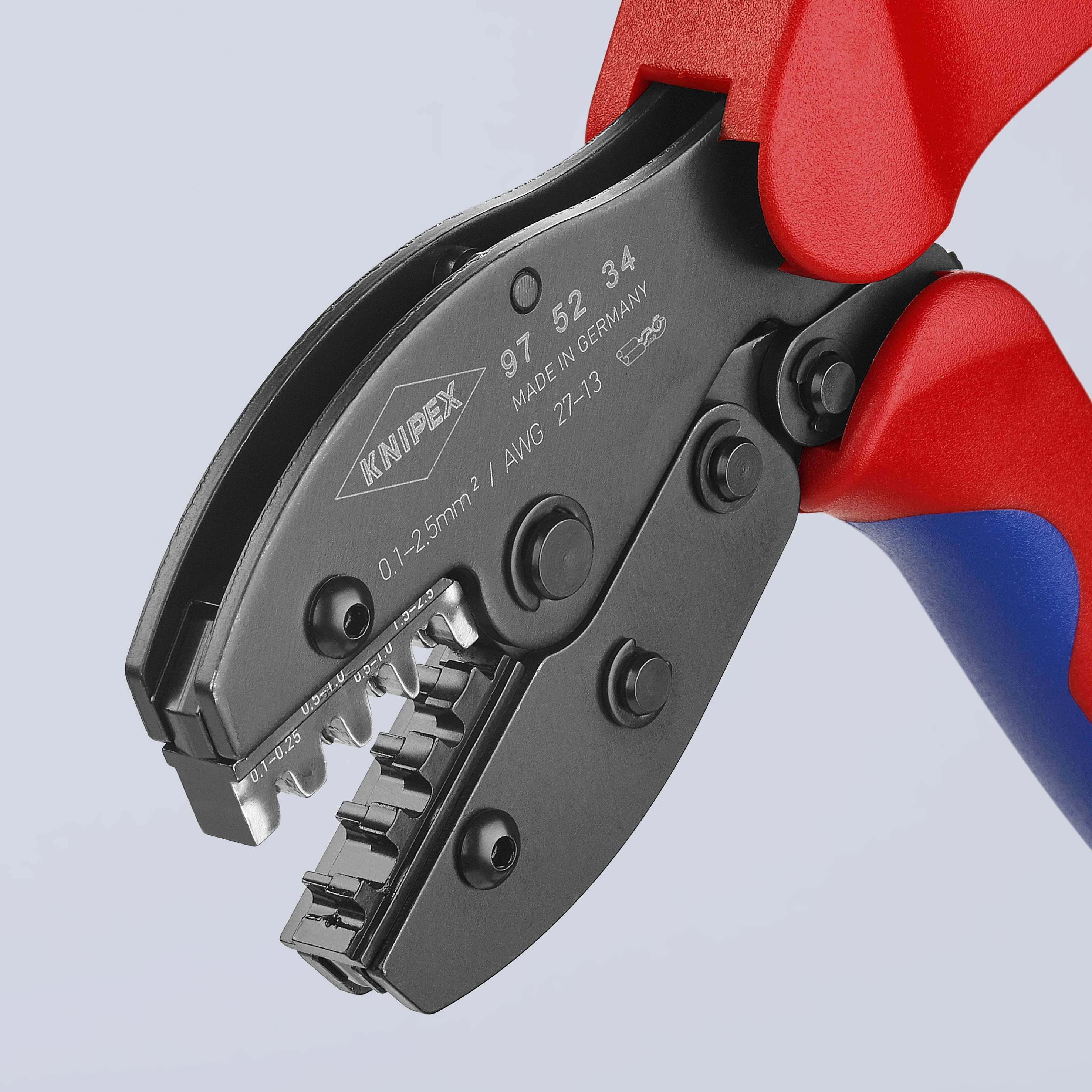 Pinzas de prensado KNIPEX Grip Comfort 8.6 pulgadas de acero cromo vanadio rojo - 97 52 34