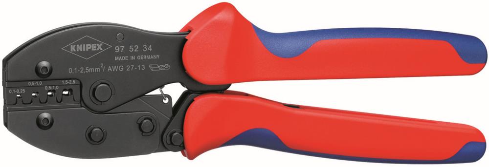 Pinzas de prensado KNIPEX Grip Comfort 8.6 pulgadas de acero cromo vanadio rojo - 97 52 34