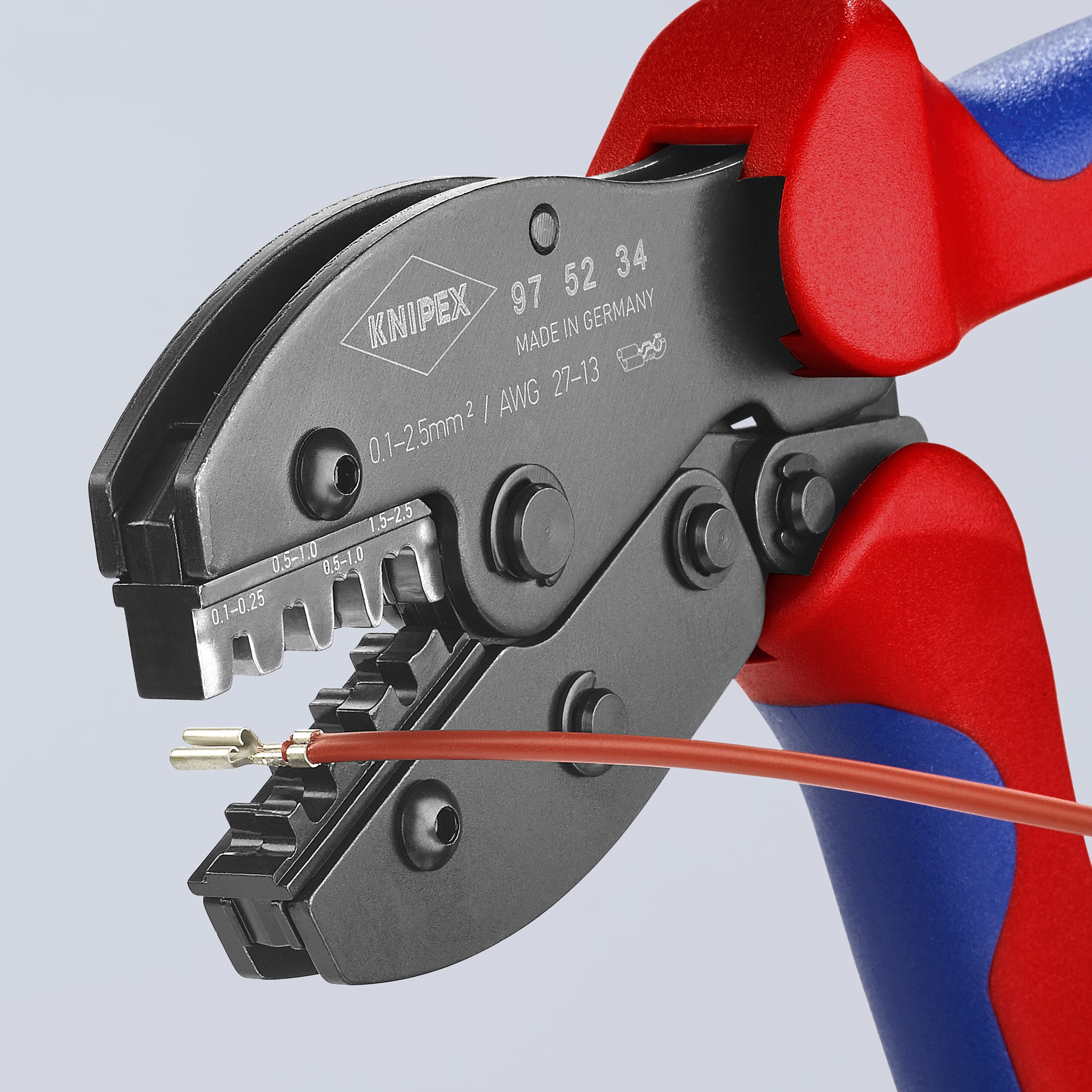 Pinzas de prensado KNIPEX Grip Comfort 8.6 pulgadas de acero cromo vanadio rojo - 97 52 34