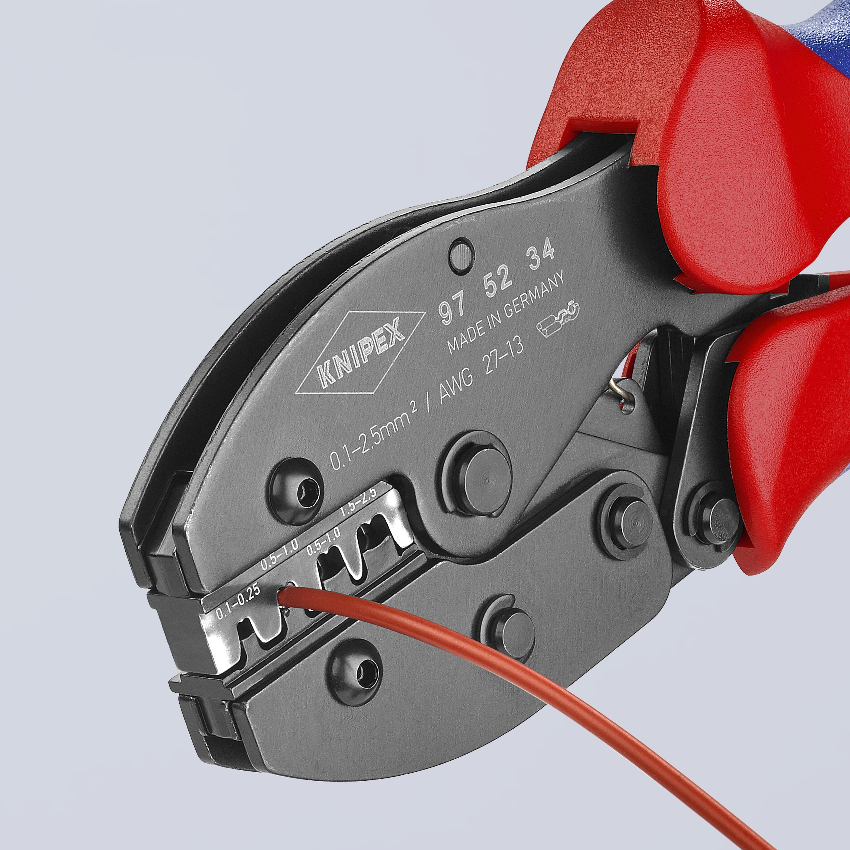 Pinzas de prensado KNIPEX Grip Comfort 8.6 pulgadas de acero cromo vanadio rojo - 97 52 34