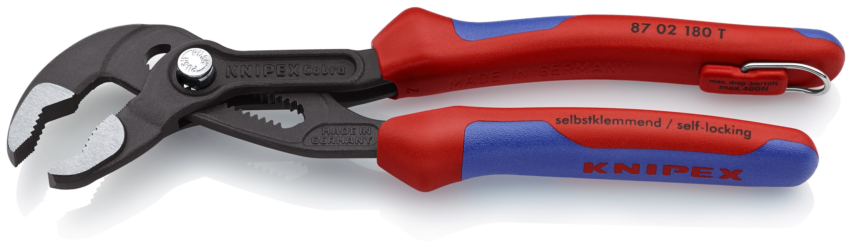 KNIPEX Pinzas de lengua y ranura Cobra de 7.45 pulgadas - 87 02 180 T BKA
