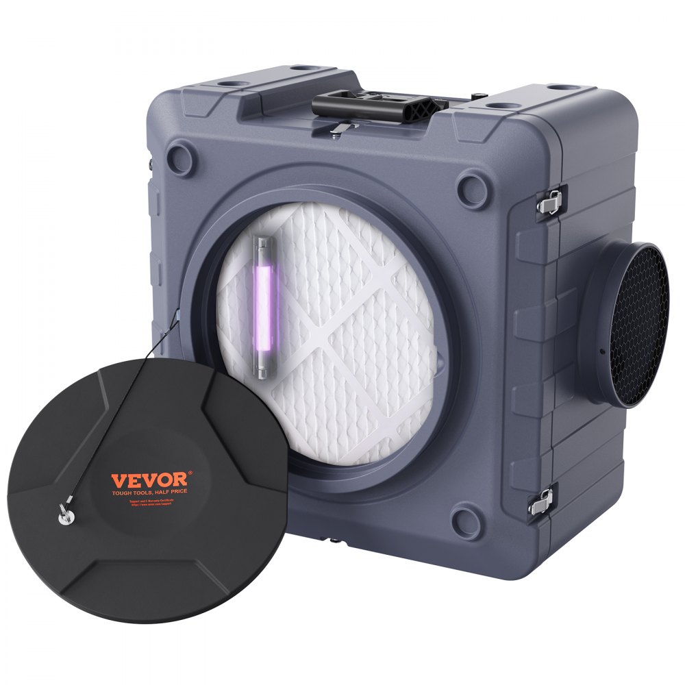 VEVOR Air Scrubber with 3-Stage Filtration, Stackable Negative Air Machine 800 CFM, Air Cleaner with MERV10, Carbon, H13 HEPA, for Home, Industrial and Commercial Use - KQXDQJ3800CFMYP0KV1