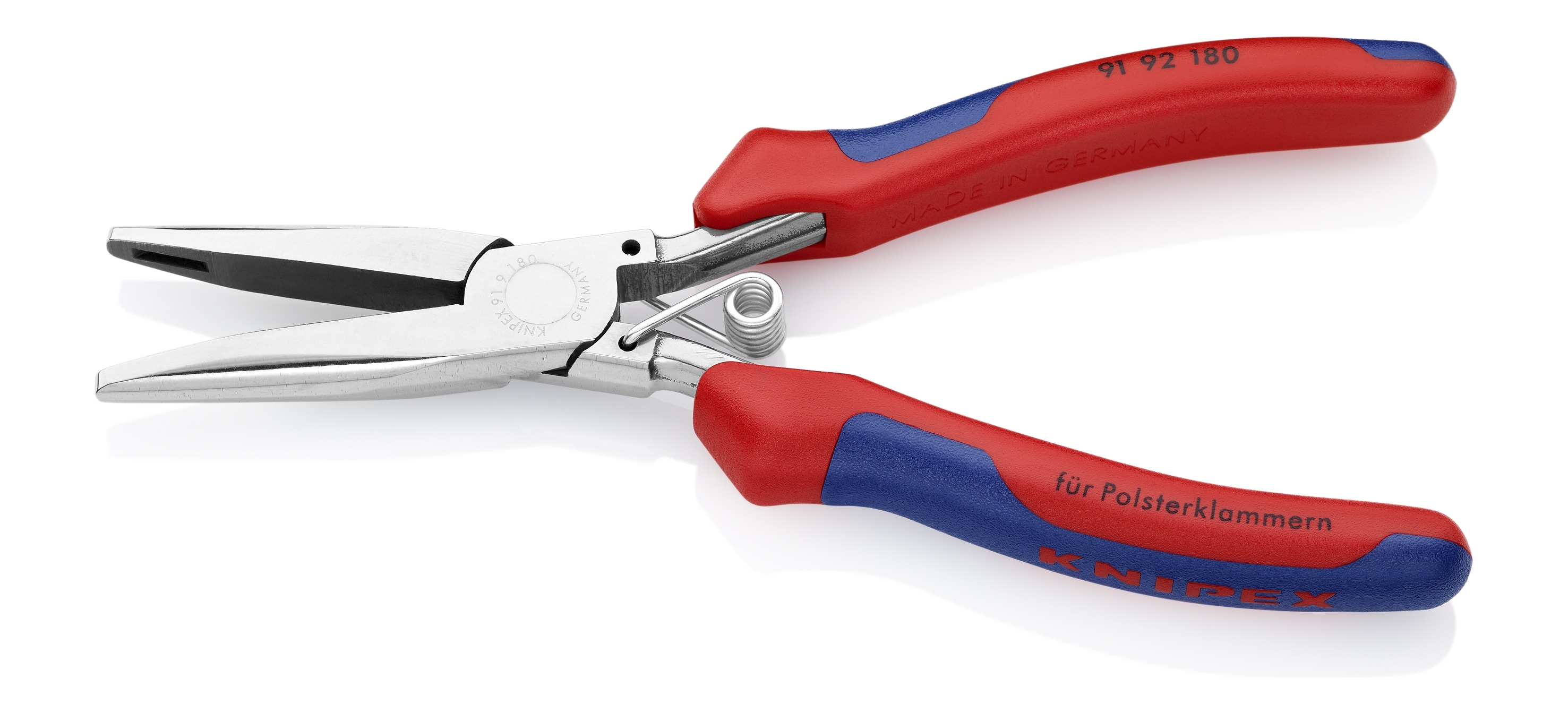 KNIPEX 7.7 pulgadas, alicates para anillos de cerdo con mango rojo sumergido para reemplazo de tapicería automotriz - 91 92 180