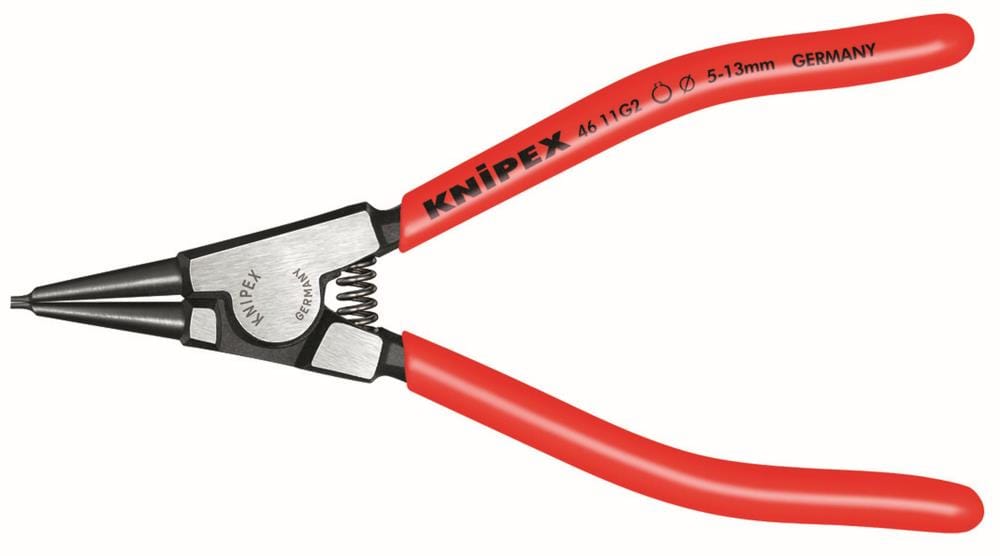 KNIPEX KNIPEX Alicate de Anillos de Retención Rojos de 5.65 pulgadas Forjado en Acero Cromo Vanadio para Aplicaciones Automotrices - 46 11 G3