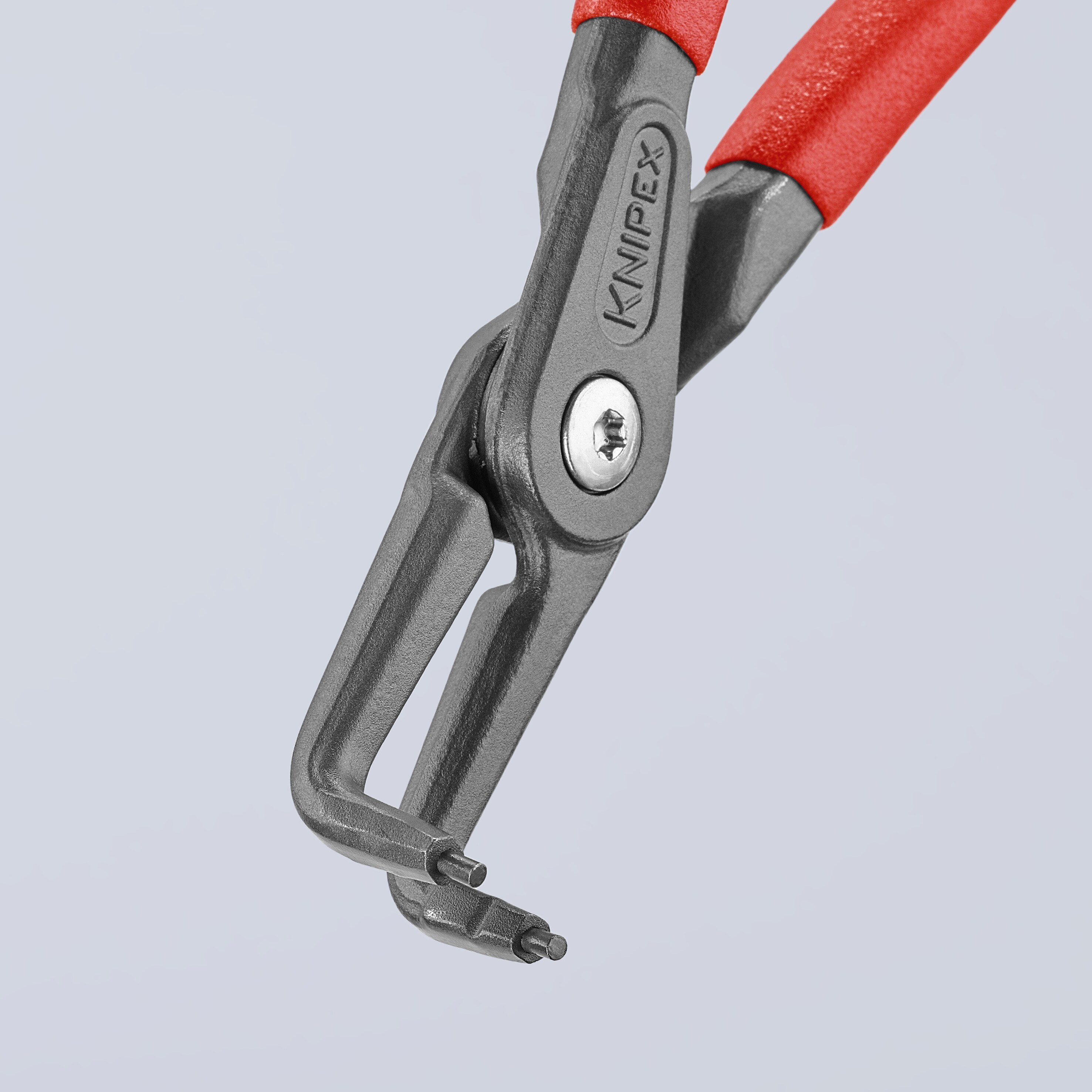 KNIPEX 8.4 pulgadas Mango sumergido en rojo Alicate para anillo de retención automotriz con puntas de 90 grados - 48 21 J31