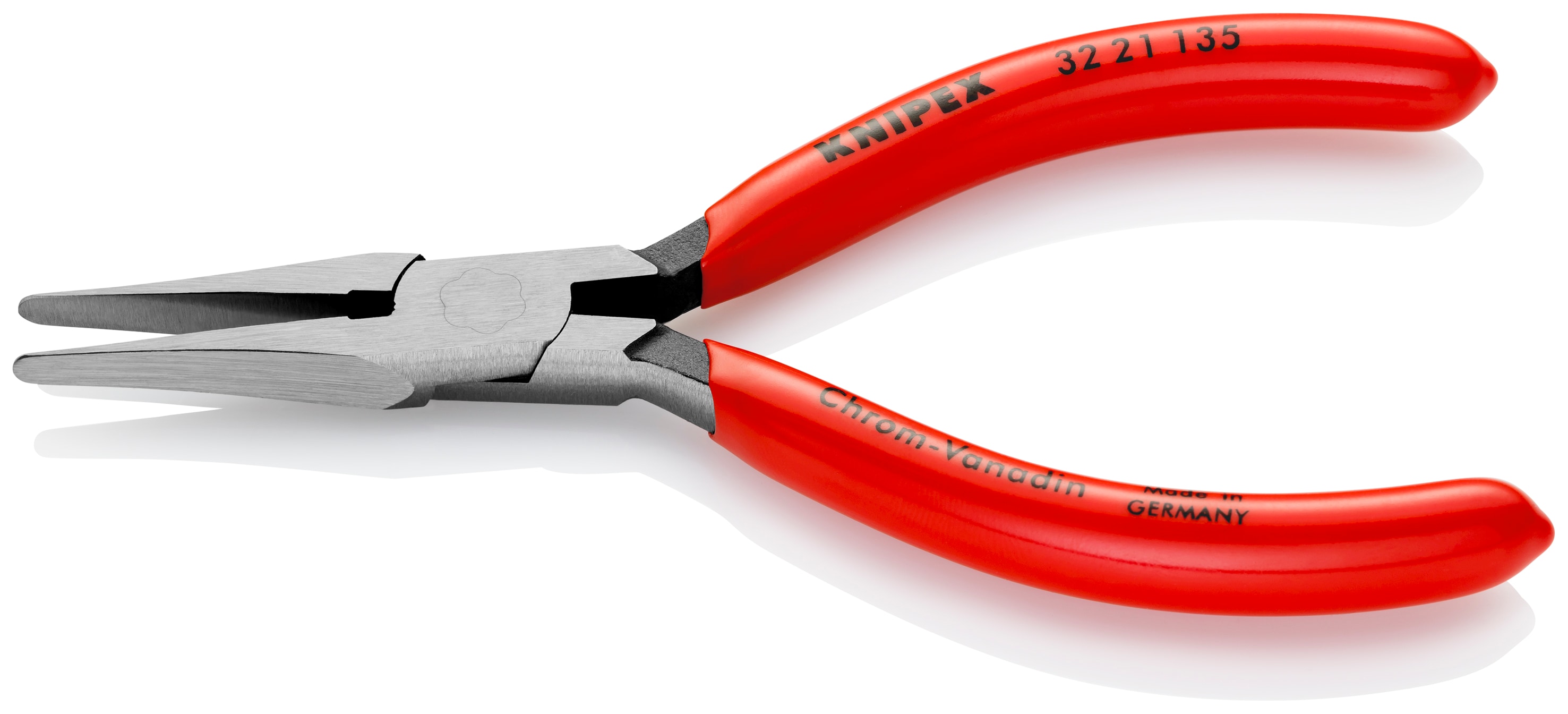 KNIPEX 5.2 pulgadas Aguja para nariz con mango rojo para aplicaciones automotrices - 32 21 135