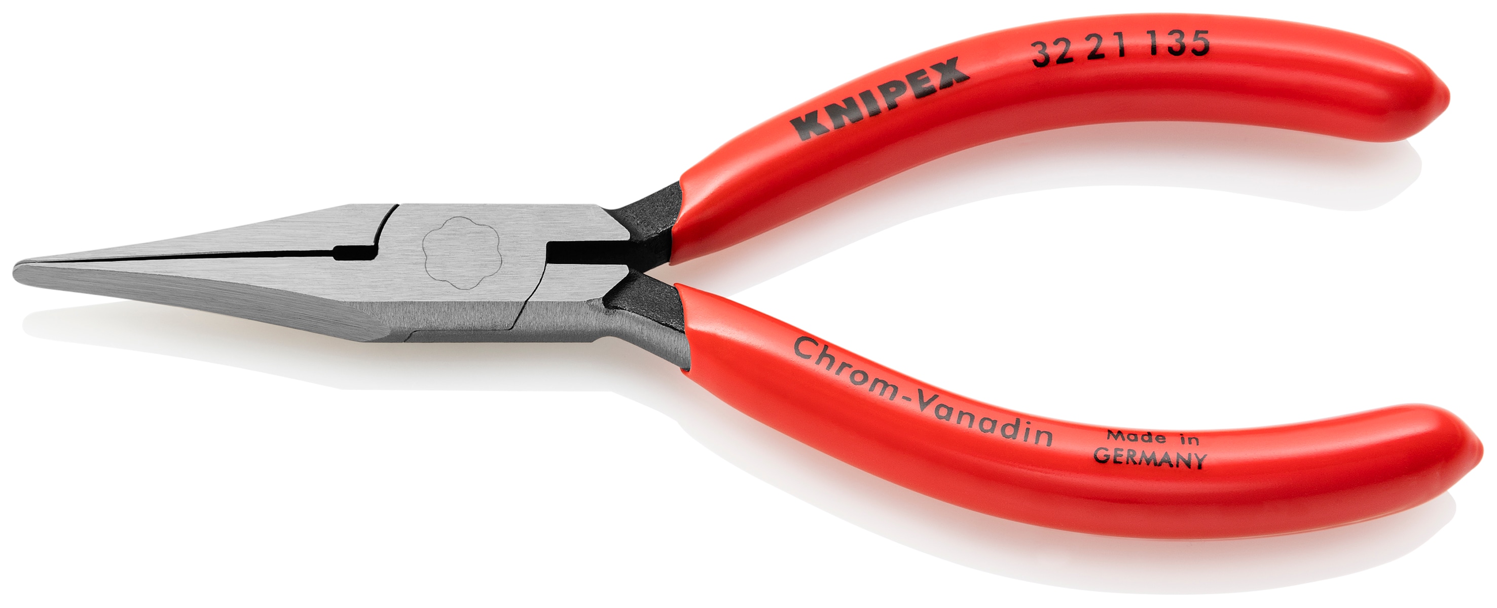 KNIPEX 5.2 pulgadas Aguja para nariz con mango rojo para aplicaciones automotrices - 32 21 135