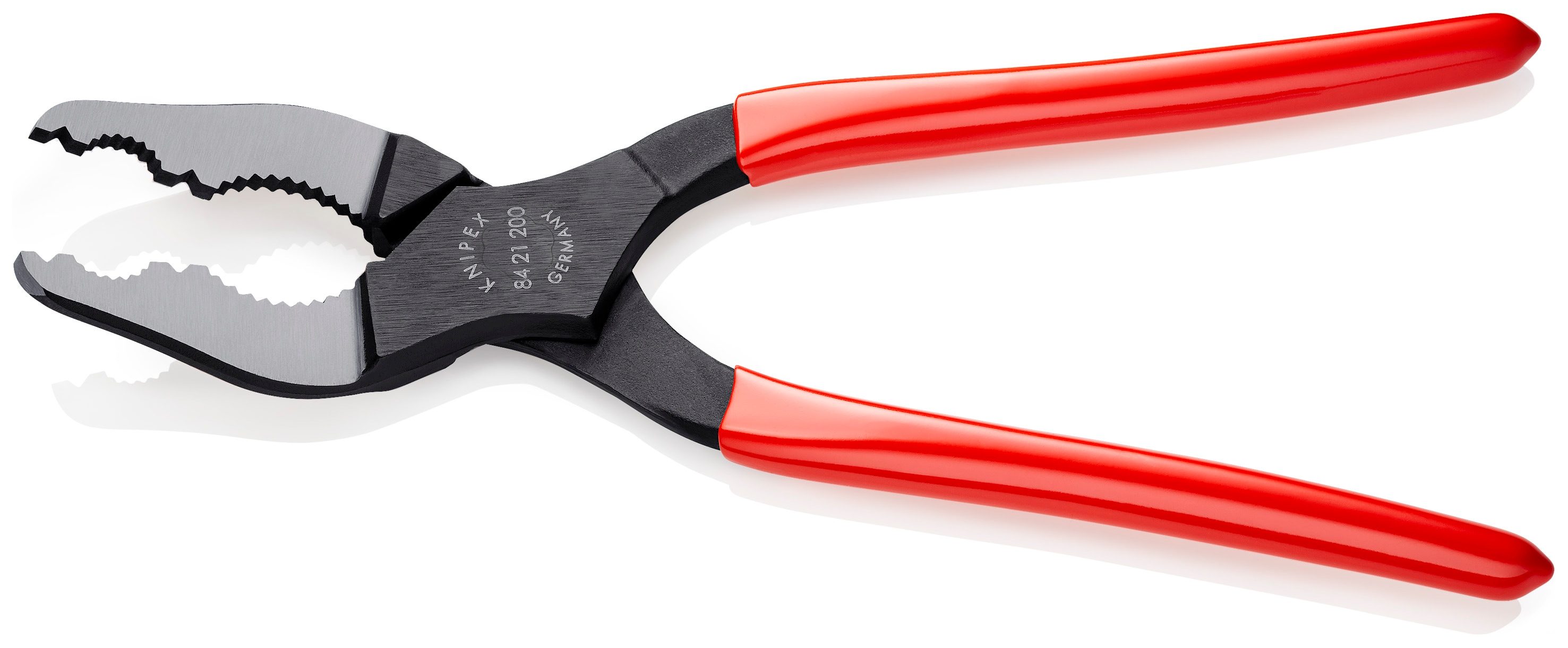 KNIPEX Pinzas de Lengua y Ranura con Mango Sumergido en Rojo de 7.75 pulgadas y Capacidad de Mandíbula de 2.0 pulgadas - 84 21 200