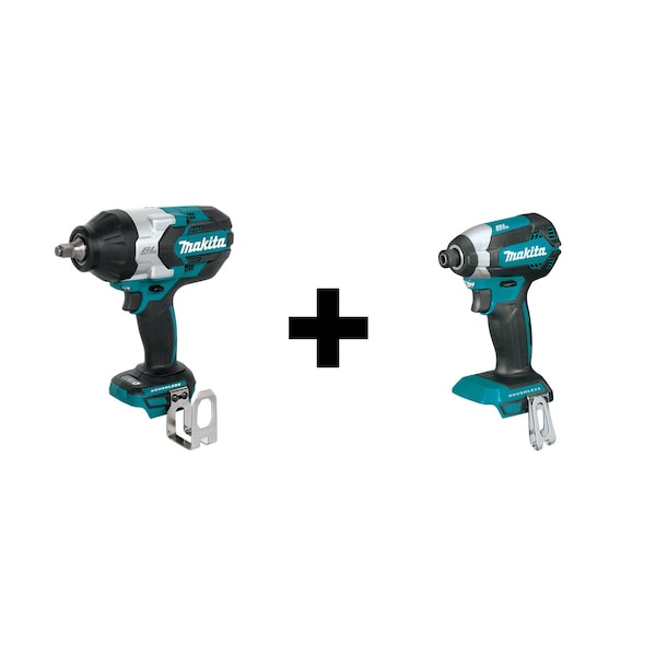 Makita Impact Wrench, Cordless, Compact, w/Impact - XWT08Z + XDT13Z