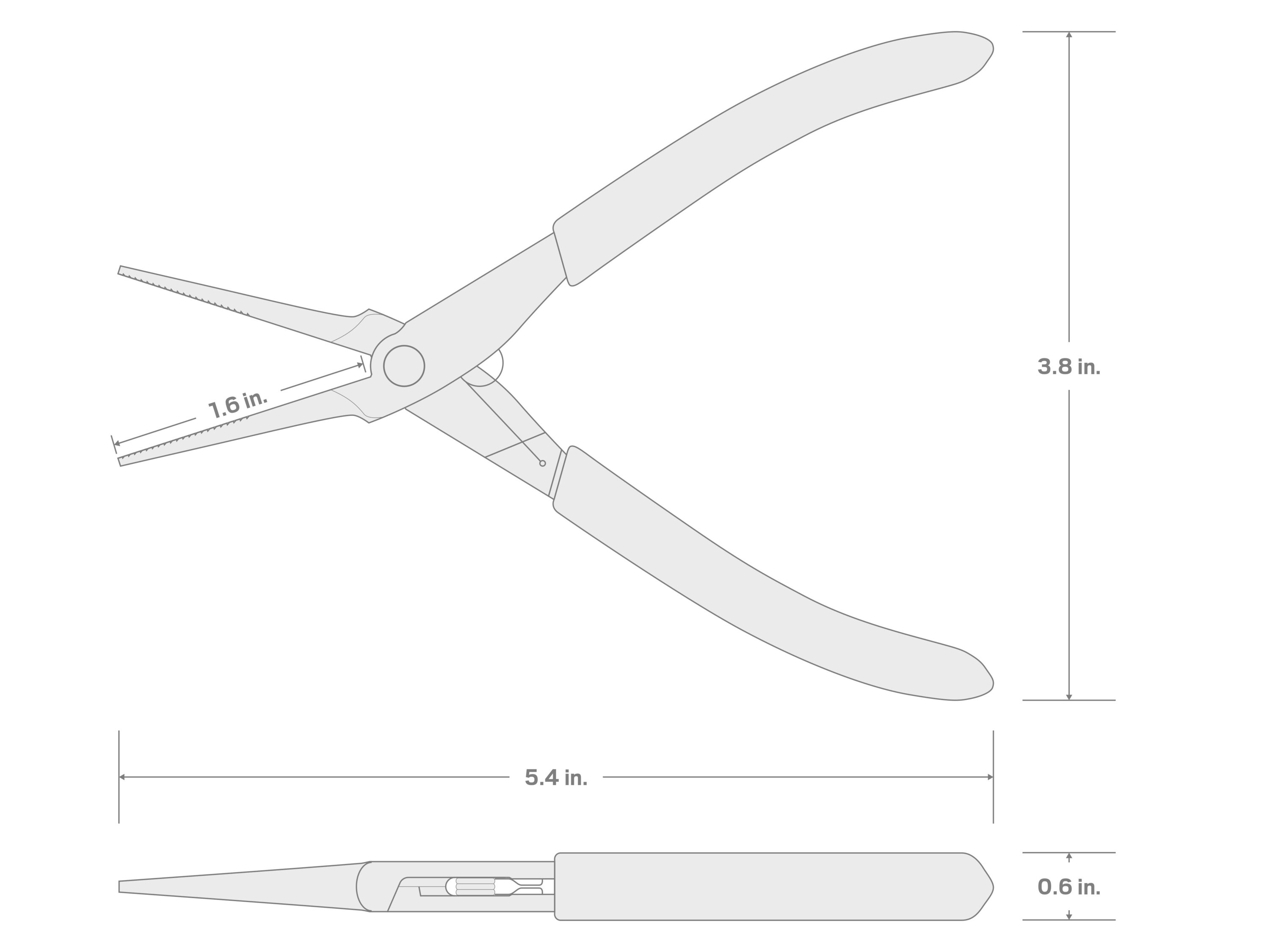 TEKTON Pinzas de punta aguja de mandíbula dentada de 5.4 pulgadas - PMN01001