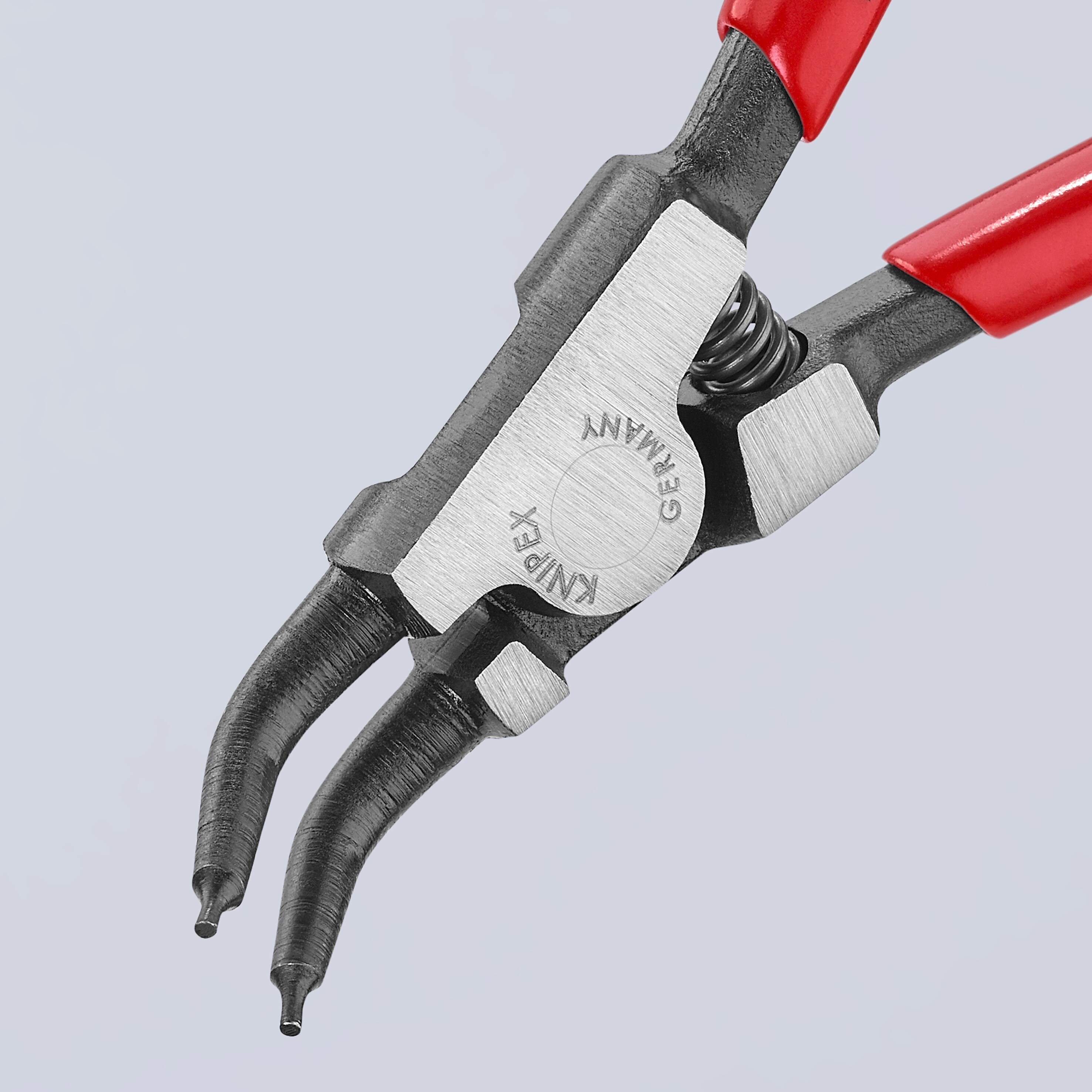 KNIPEX alicates de anillo de presión rojo de 5.5 pulgadas - Alicates de anillo de retención automotriz con puntas anguladas a 45 grados - 46 31 A12