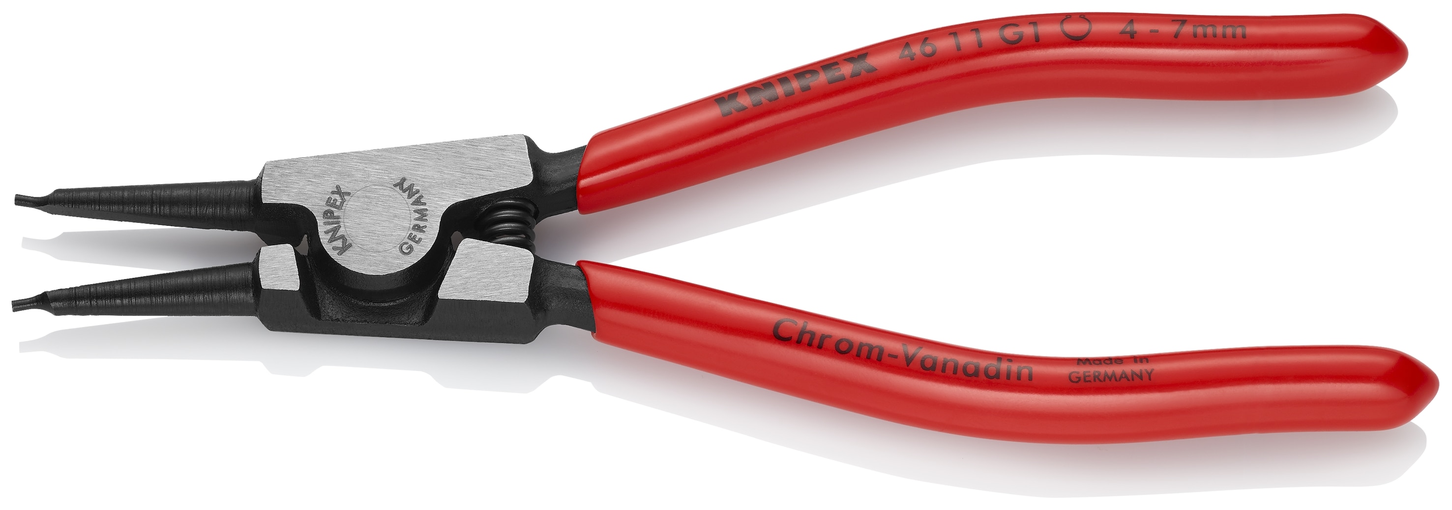 KNIPEX Alicate para anillos elásticos rojos 5.6 pulgadas con mango revestido - Aplicación automotriz - 46 11 G1