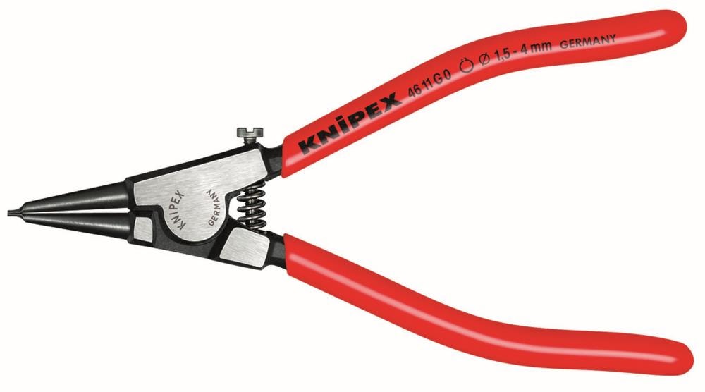 KNIPEX Alicate para anillos elásticos rojos 5.6 pulgadas con mango revestido - Aplicación automotriz - 46 11 G1