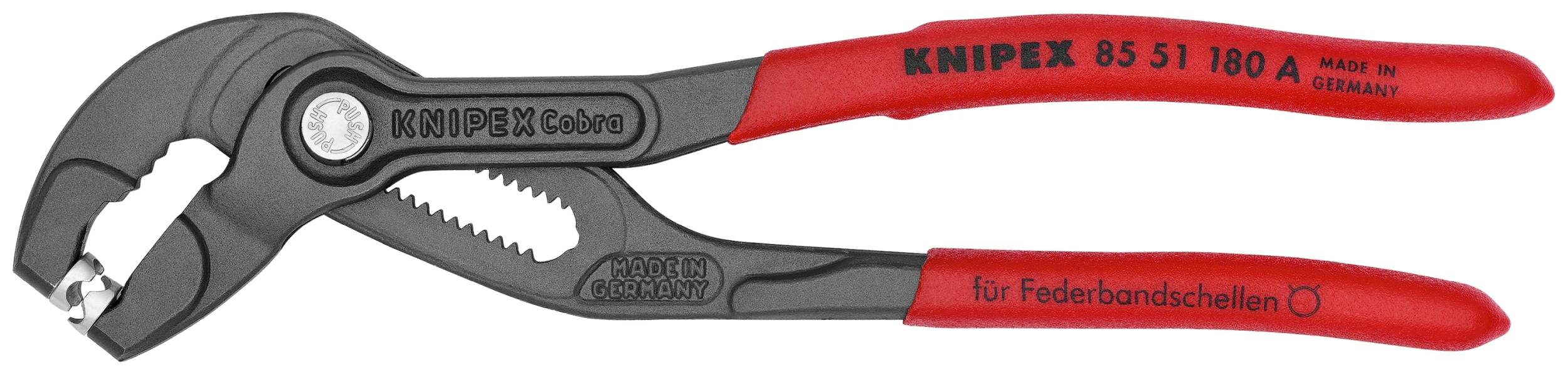 Pinzas de lengüeta y ranura de 7.5 pulgadas KNIPEX con mango recubierto para aplicaciones automotrices - 85 51 180 A