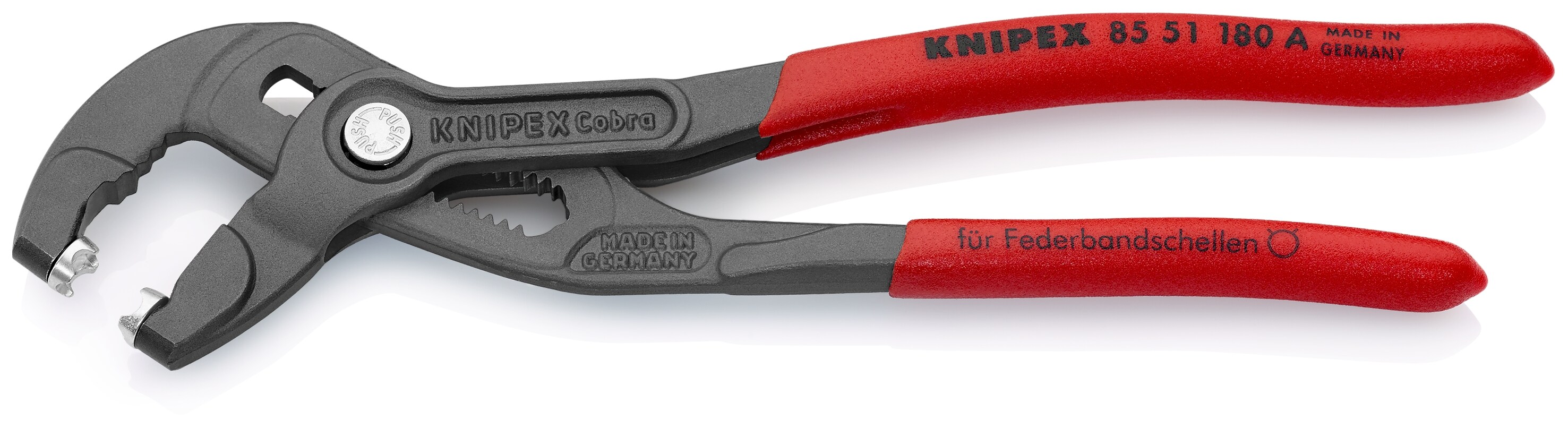 Pinzas de lengüeta y ranura de 7.5 pulgadas KNIPEX con mango recubierto para aplicaciones automotrices - 85 51 180 A