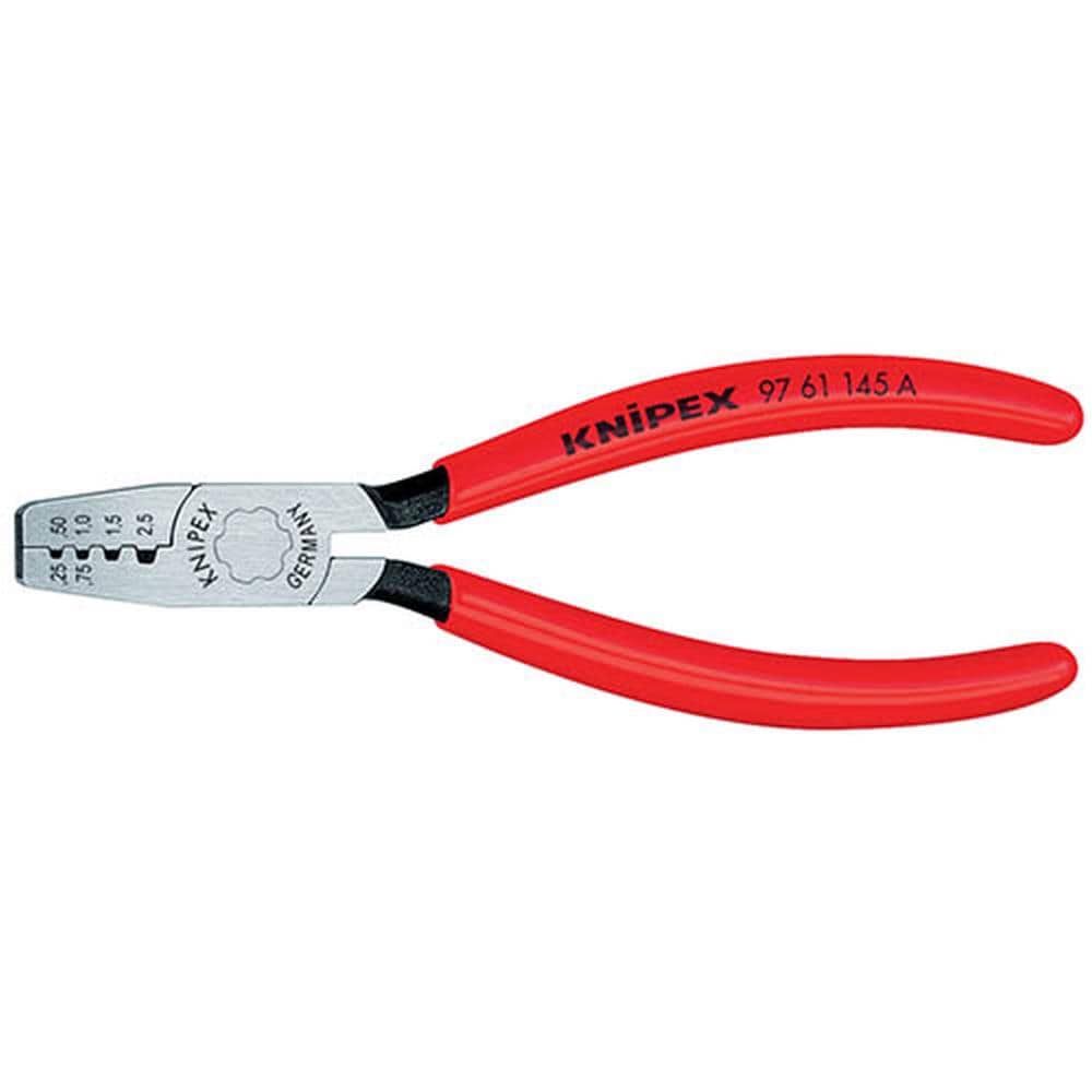 KNIPEX Prensadora Roja KNIPEX de 5.85 pulgadas para terminales (férulas) - Capacidad de 0.25 a 2.5 mm2 - 97 61 145 A