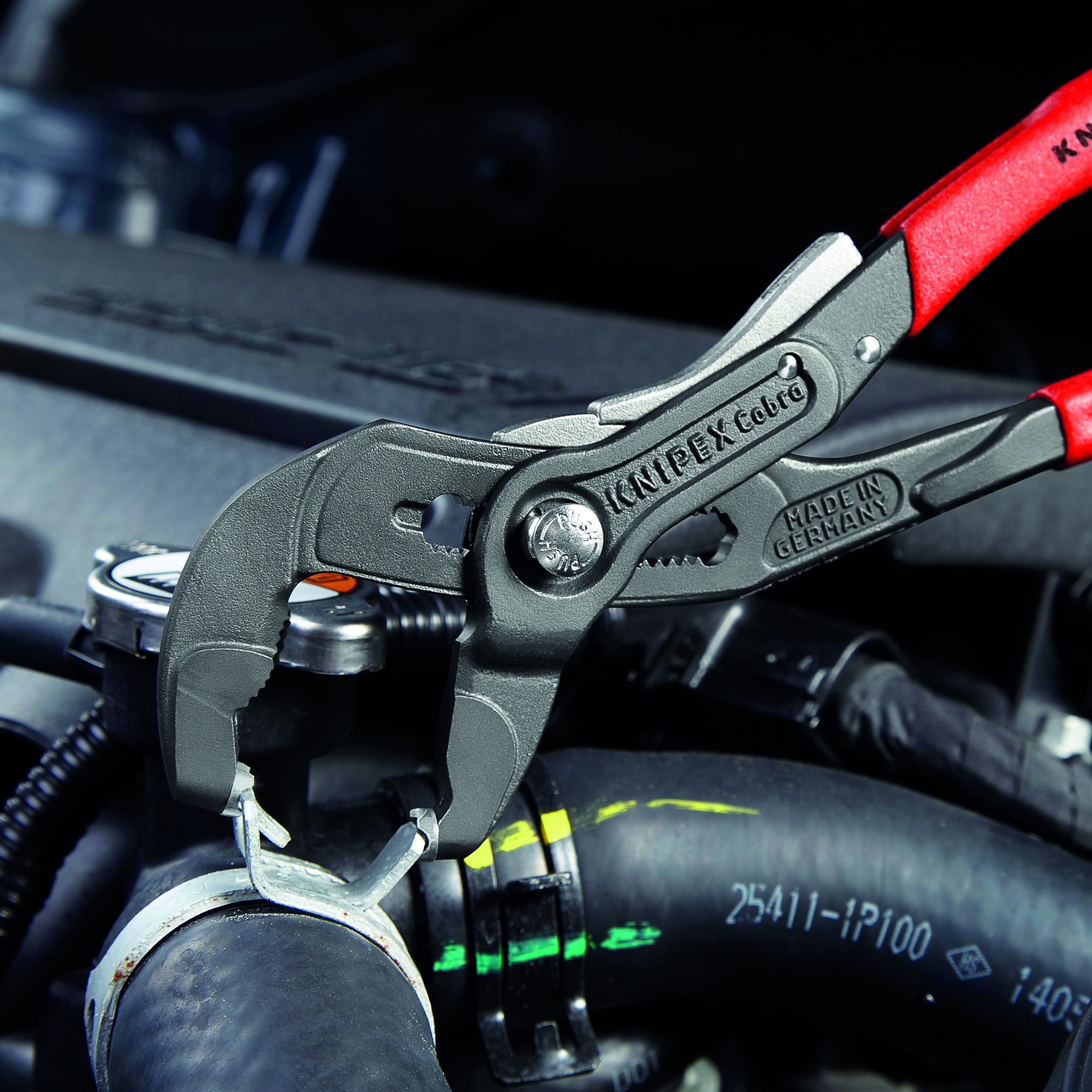 KNIPEX Pinzas ajustables de lengüeta y ranura automotriz 9.85 pulgadas de acero cromo vanadio para abrazaderas de manguera - 85 51 250 AF