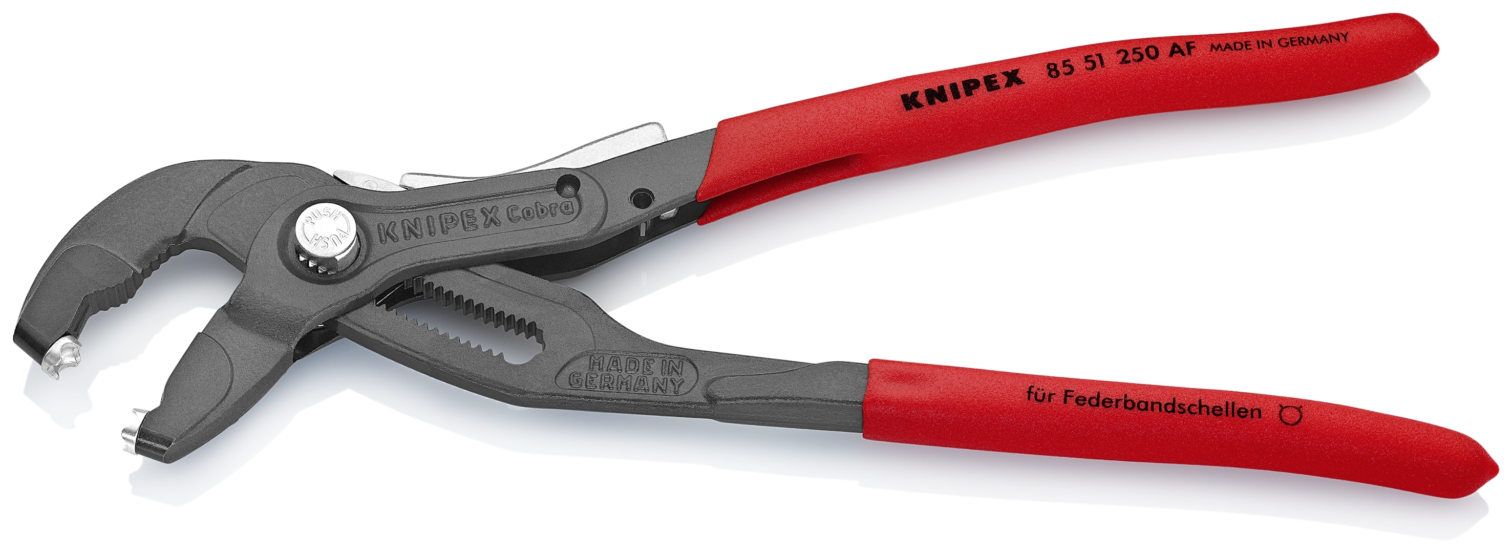 KNIPEX Pinzas ajustables de lengüeta y ranura automotriz 9.85 pulgadas de acero cromo vanadio para abrazaderas de manguera - 85 51 250 AF