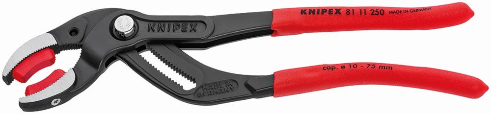 KNIPEX KNIPEX Pinzas de lengüeta y ranura de 10.1 pulgadas con múltiples colores/acabados - Ideal para juntas de tuberías de plástico - 25 posiciones de ajuste - 81 11 250 SBA
