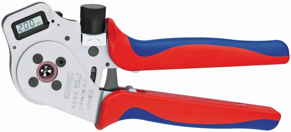 KNIPEX Alicate crimpeador rojo con empuñadura Comfort Grip de 10.8 pulgadas para contactos girados - 97 52 65 DG.