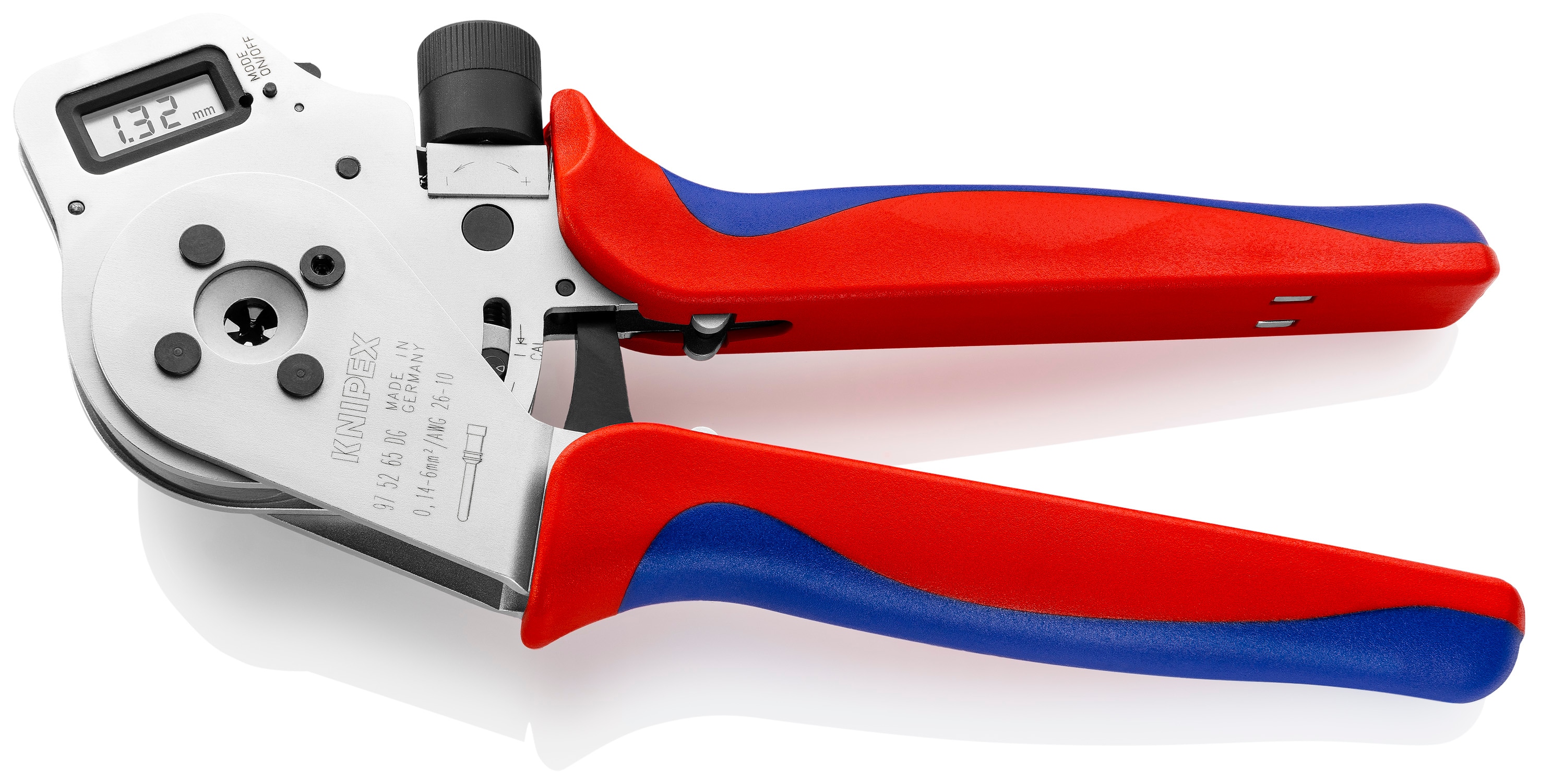 KNIPEX Alicate crimpeador rojo con empuñadura Comfort Grip de 10.8 pulgadas para contactos girados - 97 52 65 DG.
