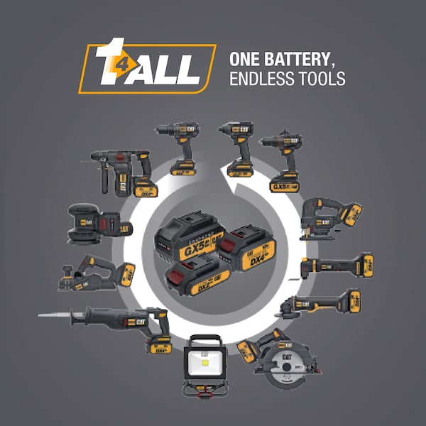 Caterpillar Cat 18V 1/4 in. Cordless High-Torque Impact Driver, 2 Batteries and Charger Included - DX71