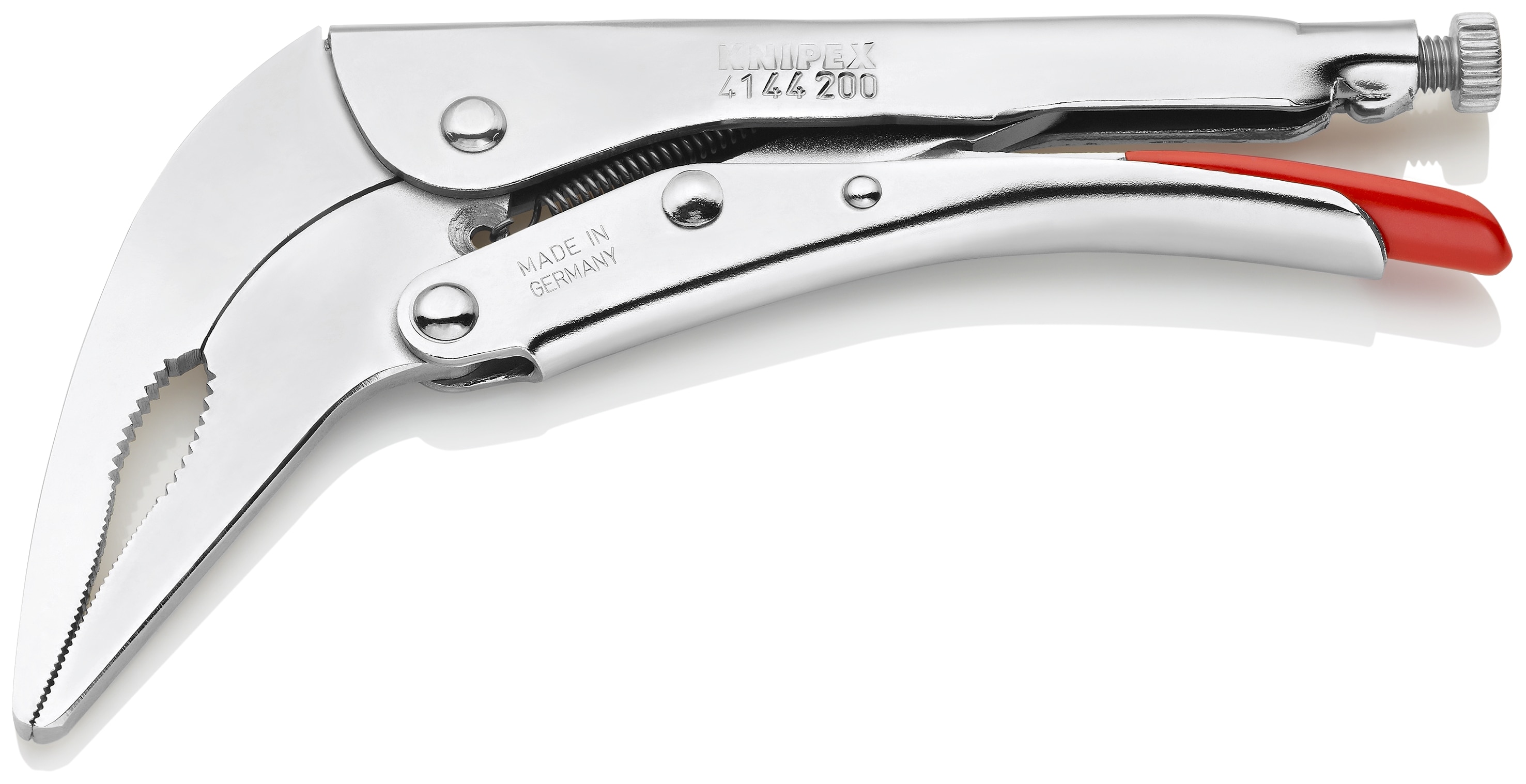 KNIPEX 8.45 pulgadas de largo en color plata, con pinzas de punta larga con alta presión de sujeción y palanca de bloqueo de palanca - 41 44 200