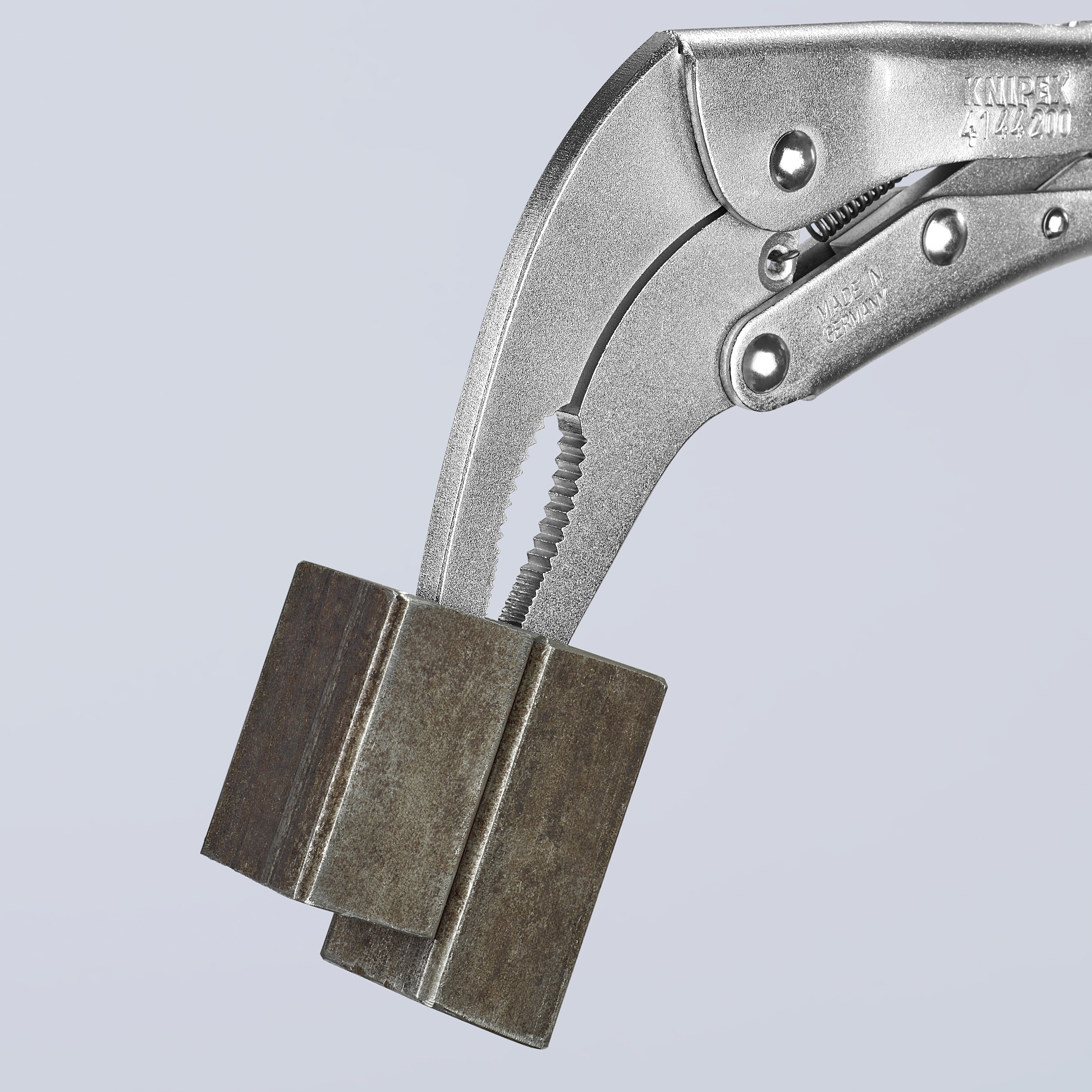 KNIPEX 8.45 pulgadas de largo en color plata, con pinzas de punta larga con alta presión de sujeción y palanca de bloqueo de palanca - 41 44 200